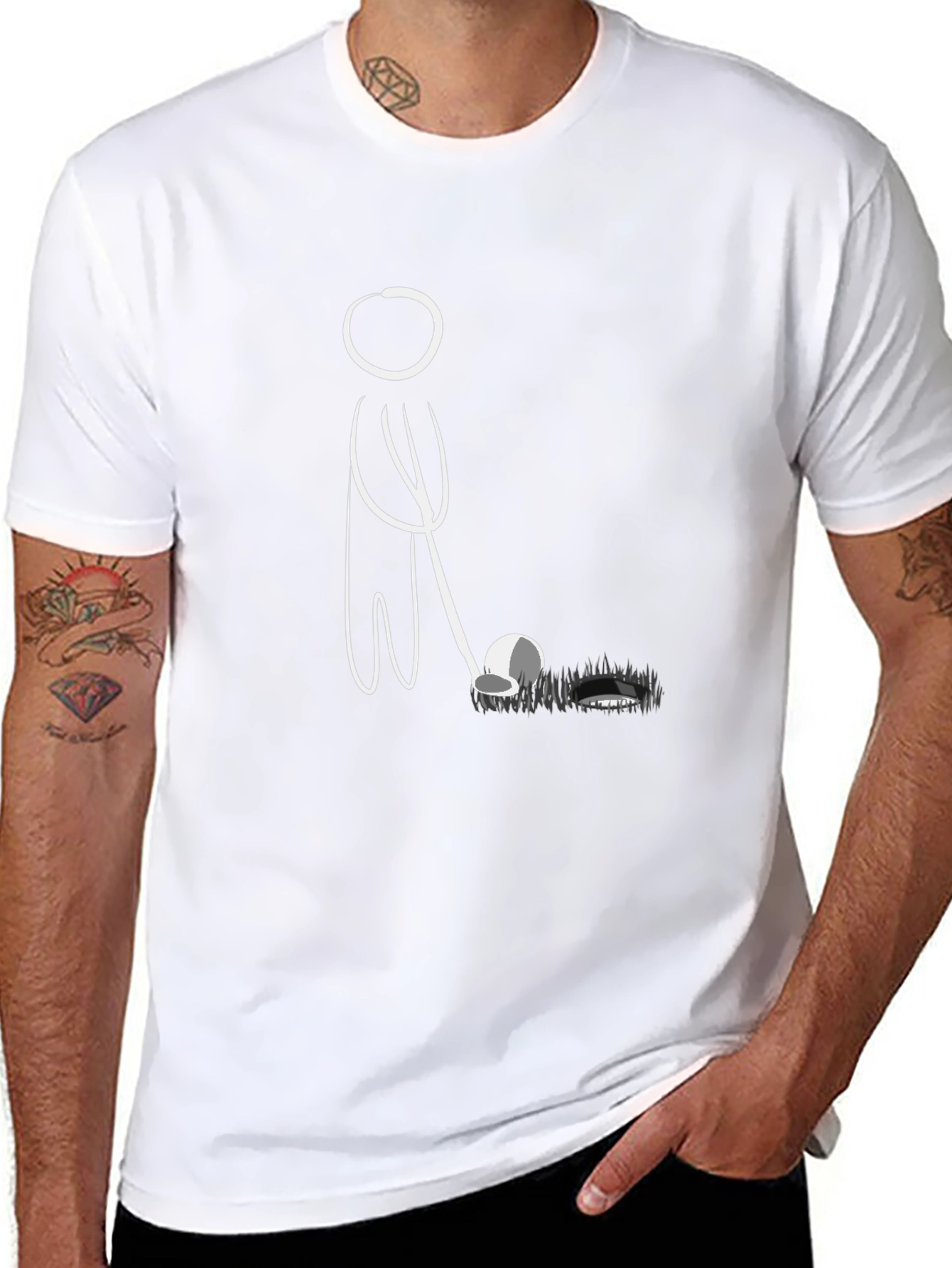 Golf Stick Figure Graphic Tee - Black