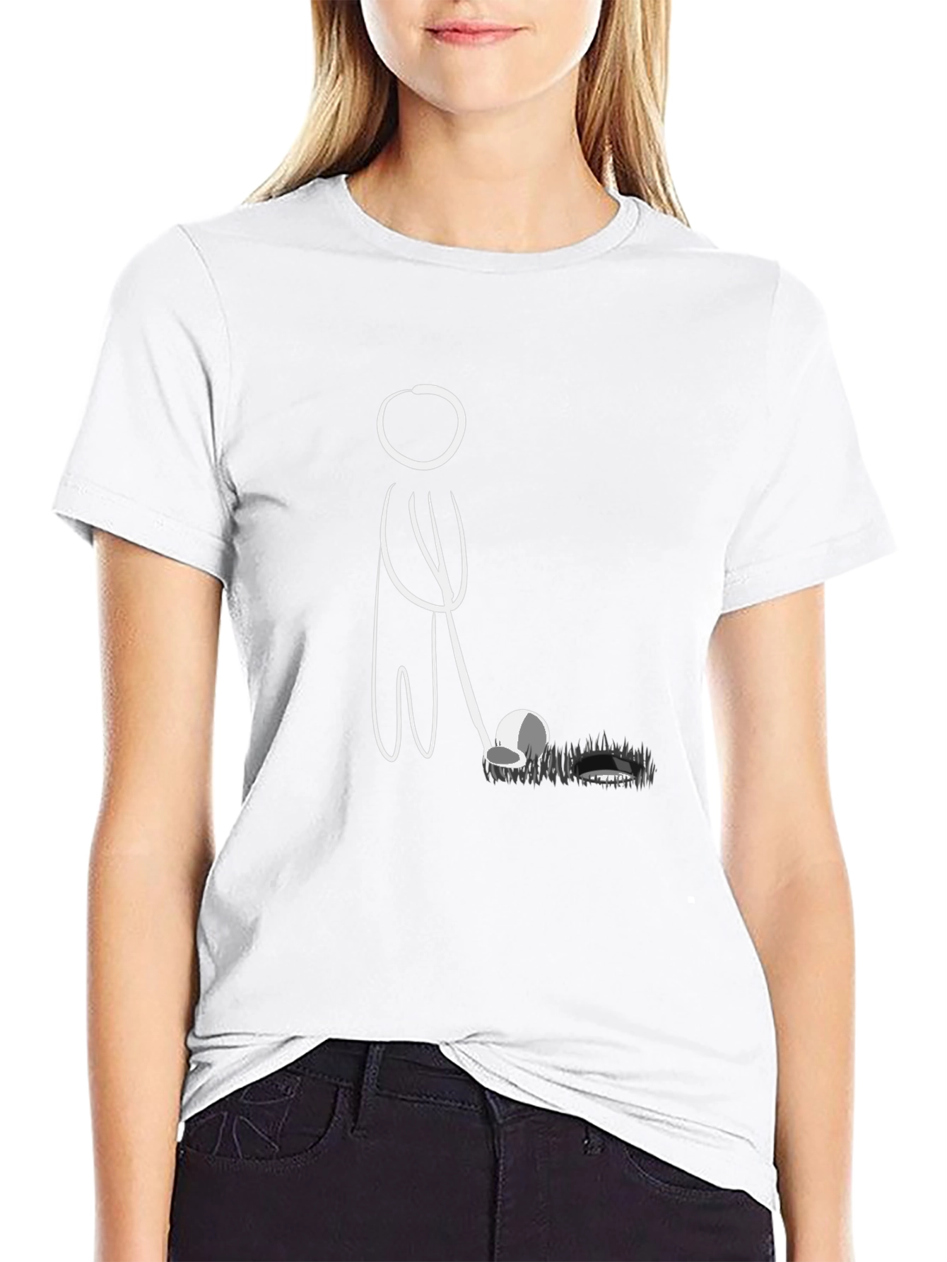 Golf Stick Figure Graphic Tee - Black