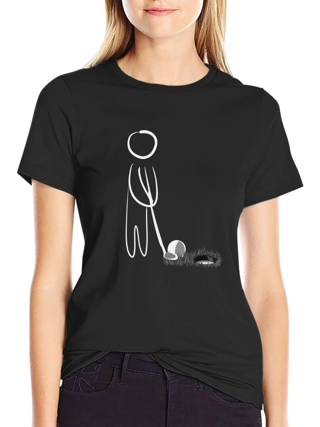 Golf Stick Figure Graphic Tee - Black