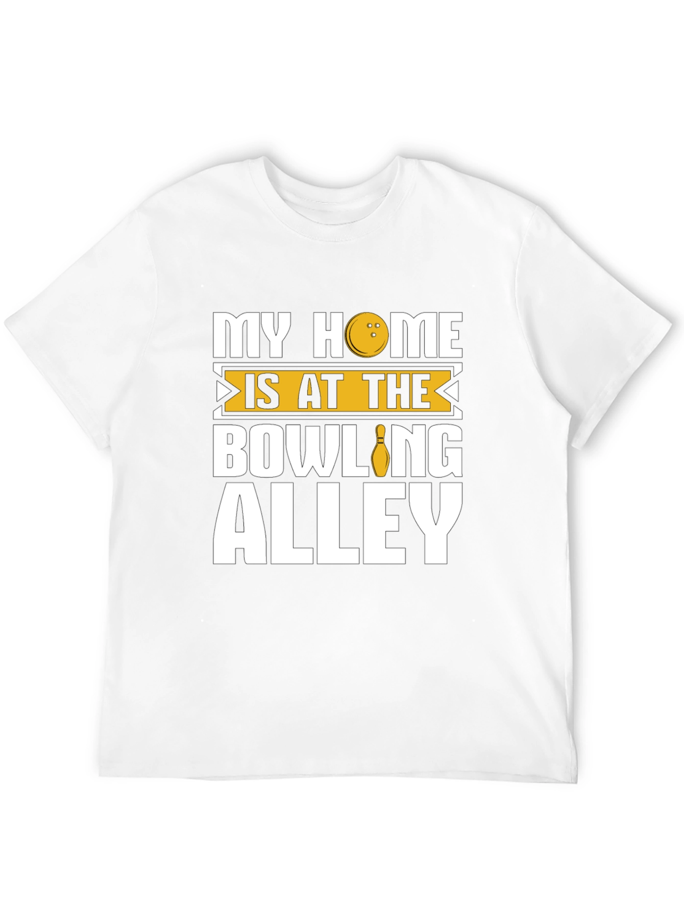 Bowling Alley Home Black Graphic T-Shirt