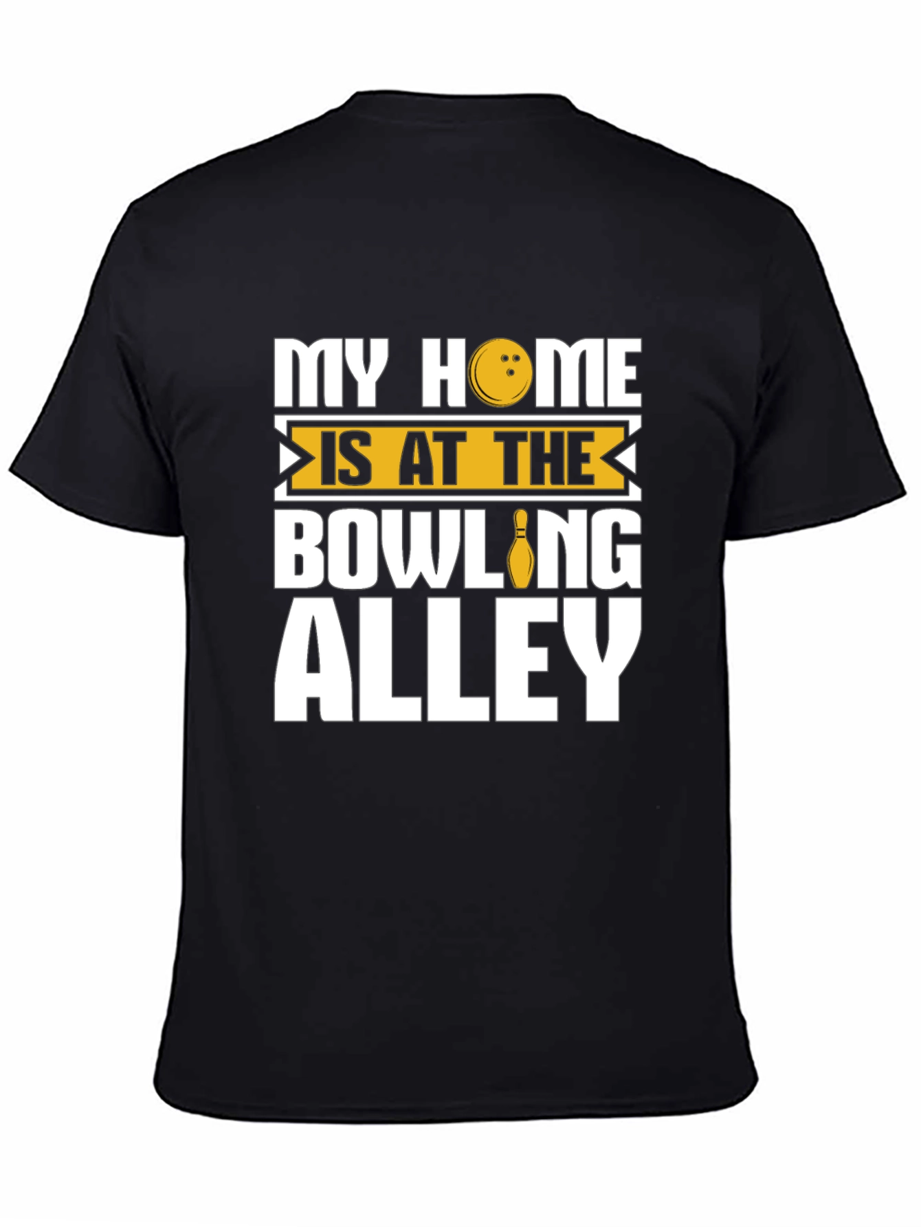 Bowling Alley Home Black Graphic T-Shirt