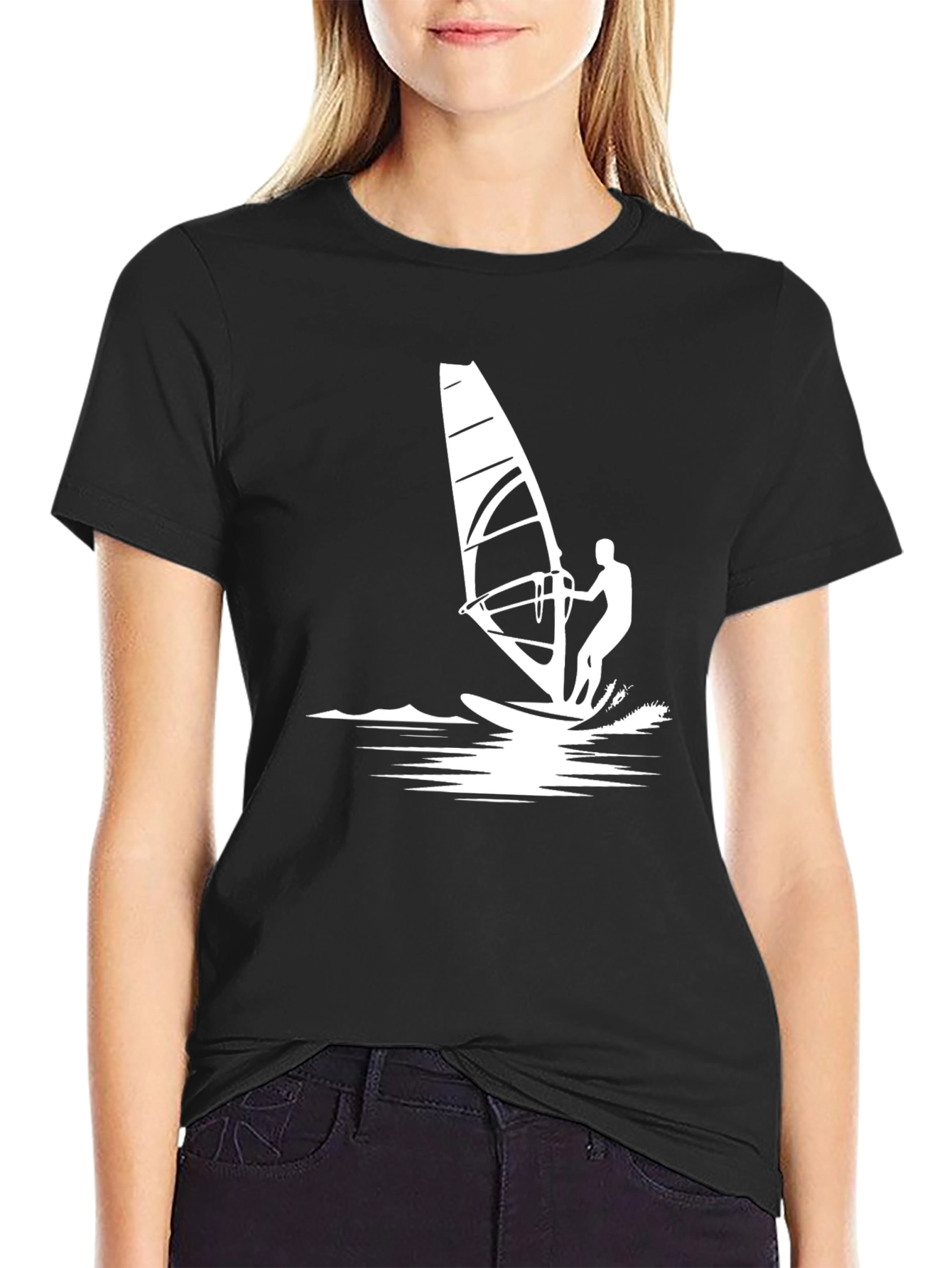 Windsurfing Graphic Tee - Black