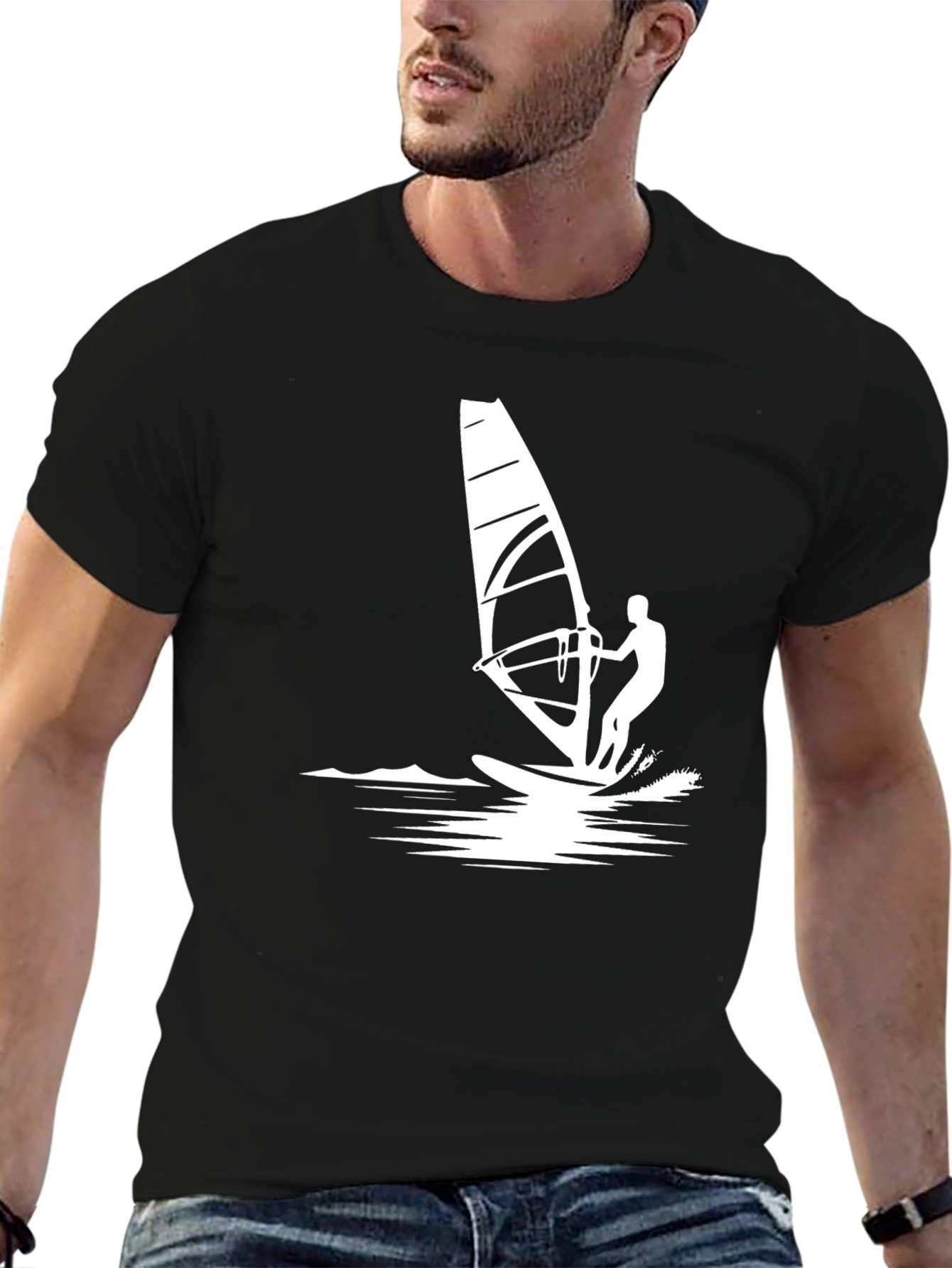 Windsurfing Graphic Tee - Black
