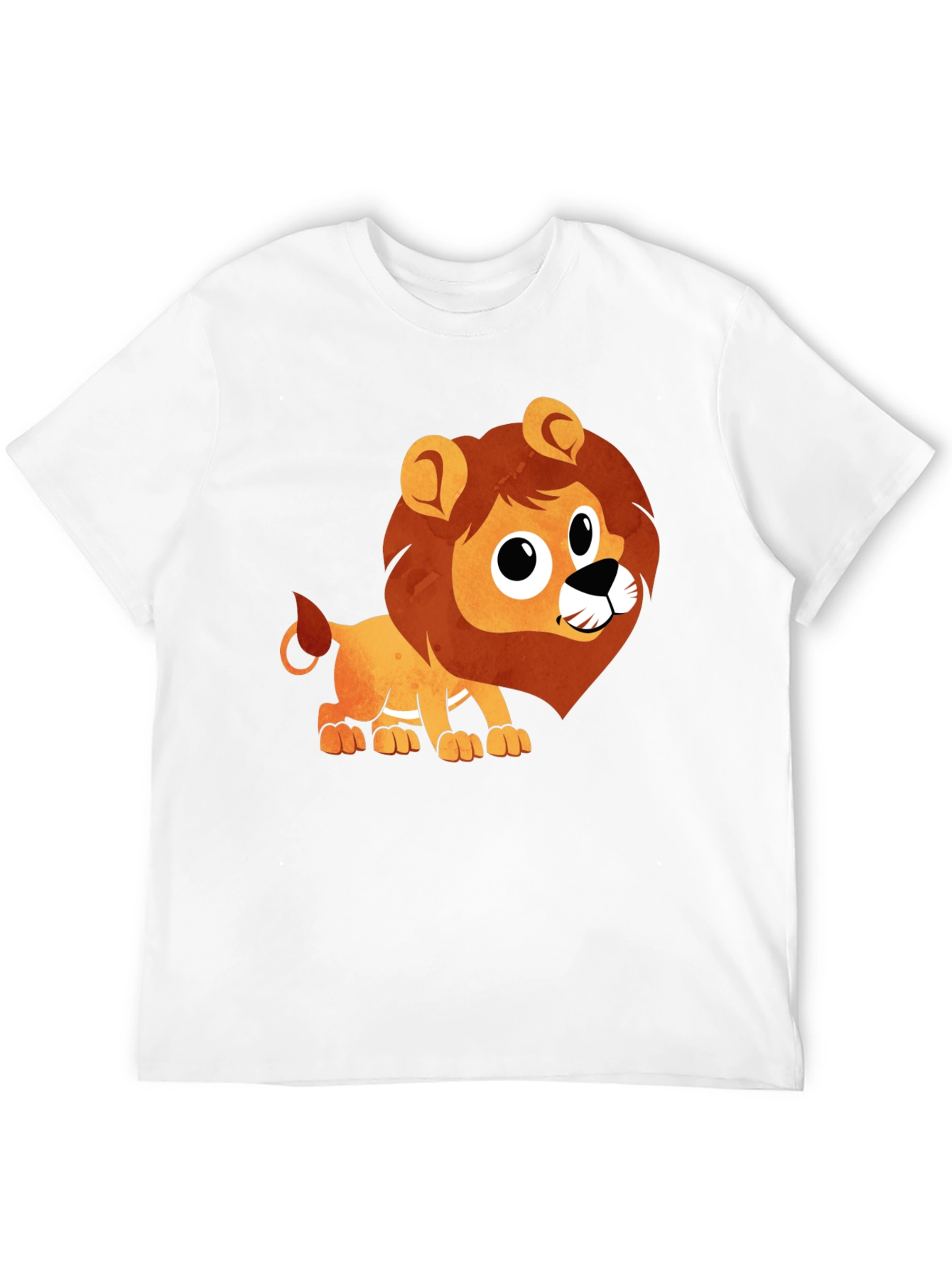 Cute Lion Graphic Black T-Shirt