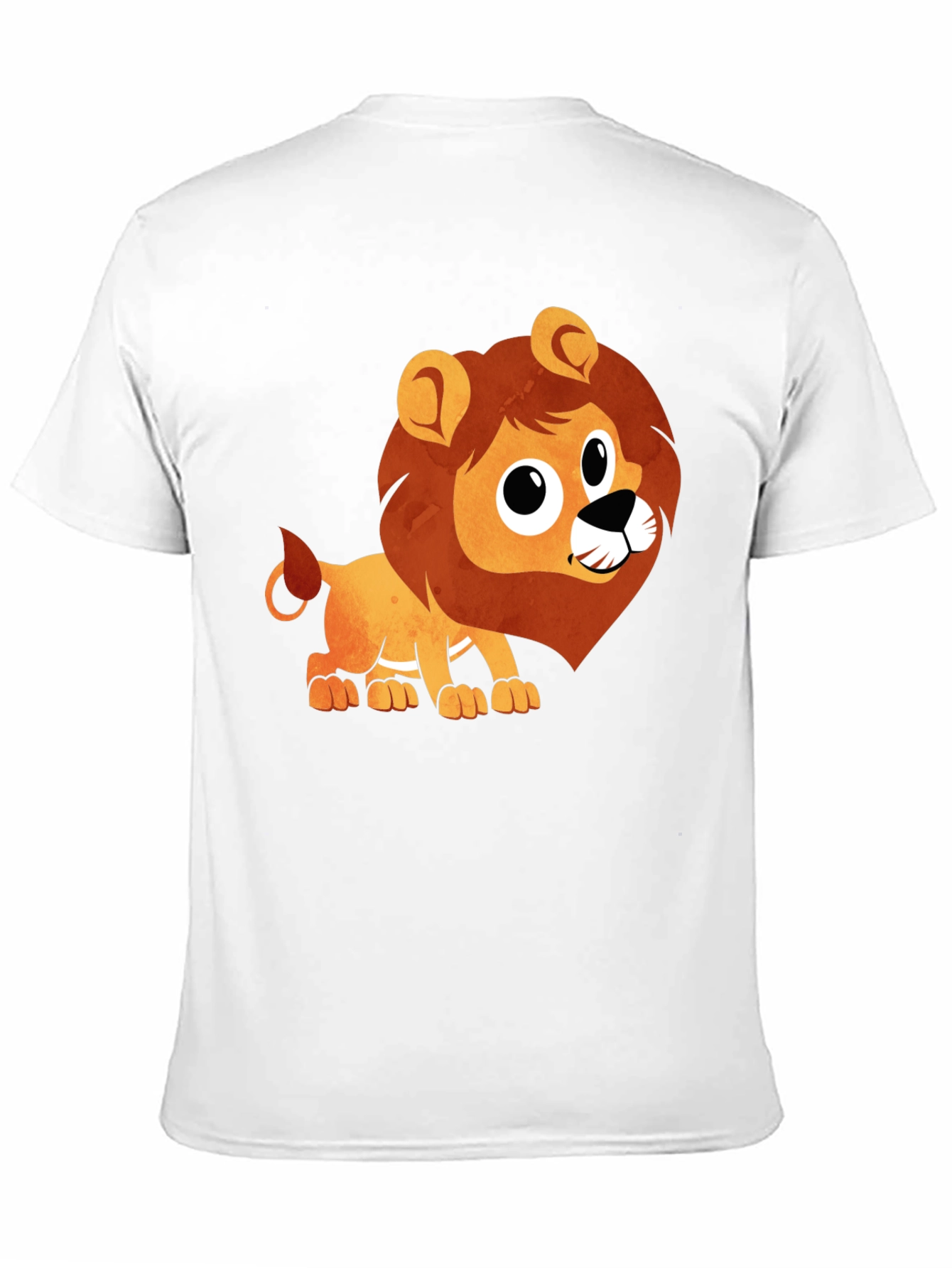 Cute Lion Graphic Black T-Shirt