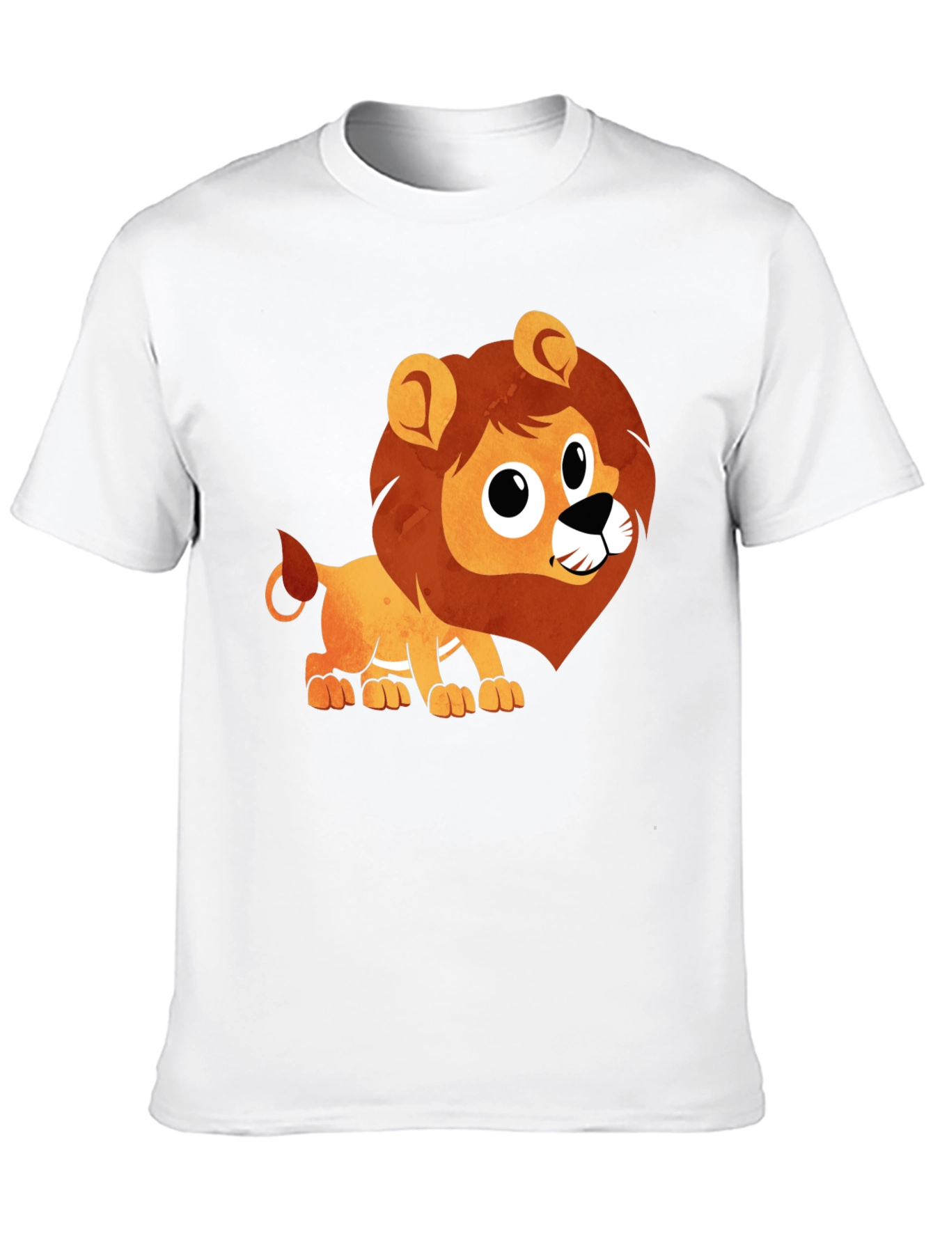 Cute Lion Graphic Black T-Shirt