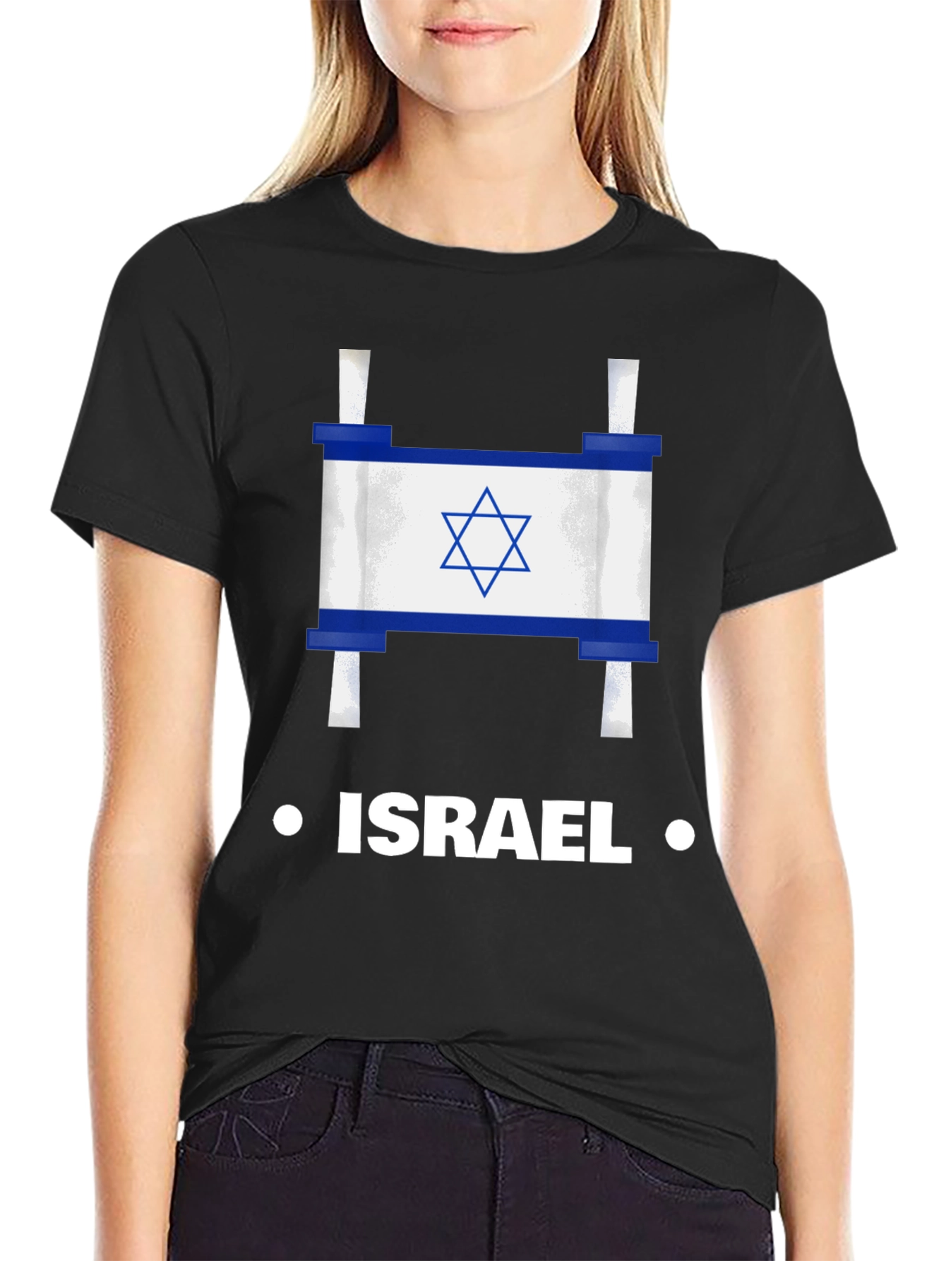 Israel Flag Scroll Graphic T-Shirt