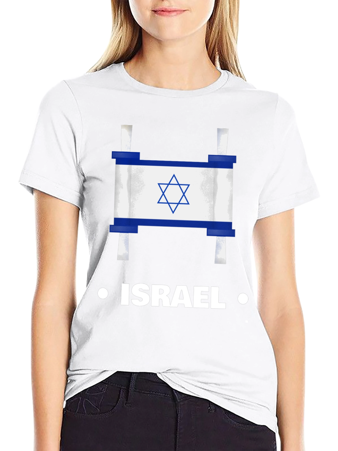 Israel Flag Scroll Graphic T-Shirt