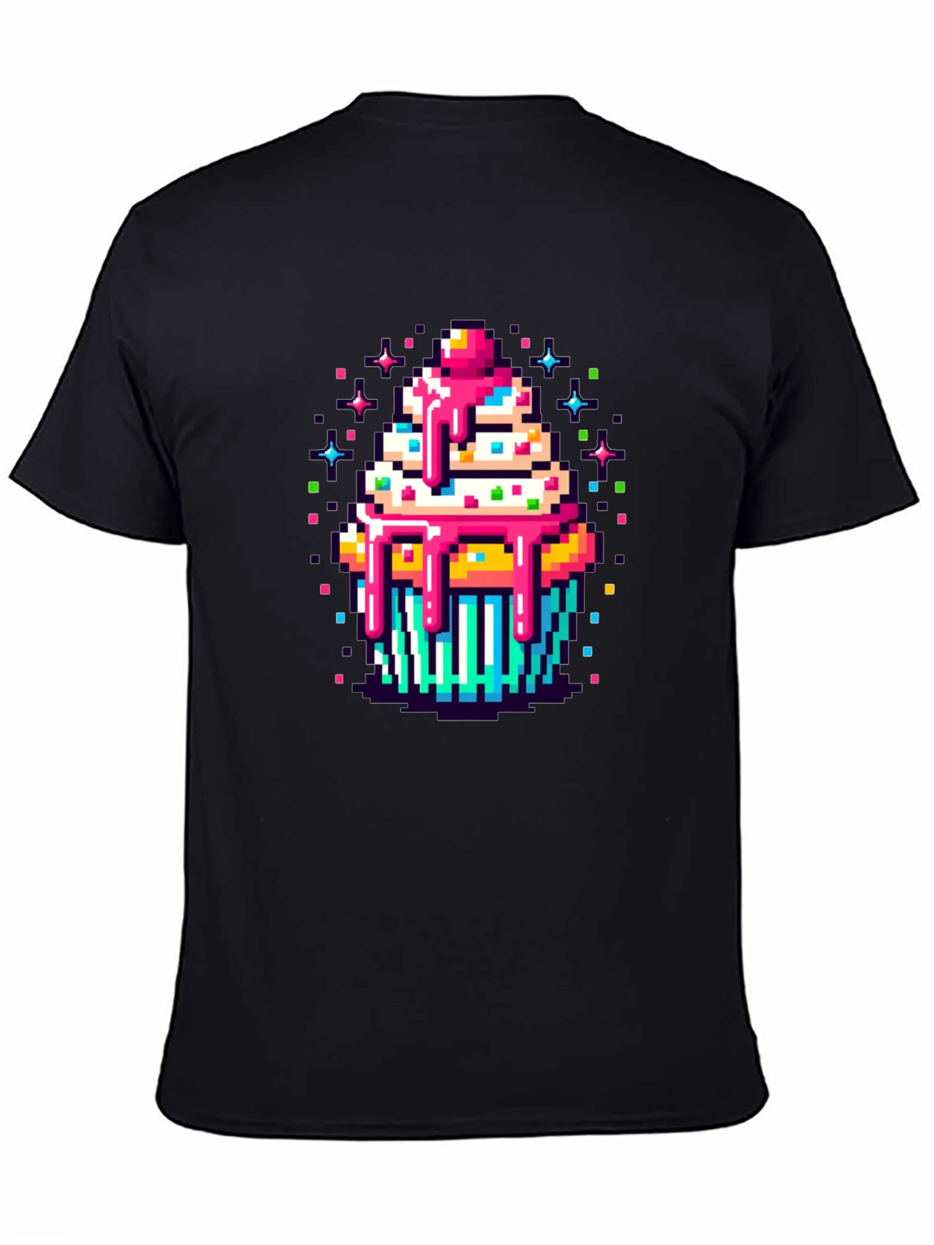 Pixel Art Cupcake Graphic Tee - Sweet Style!