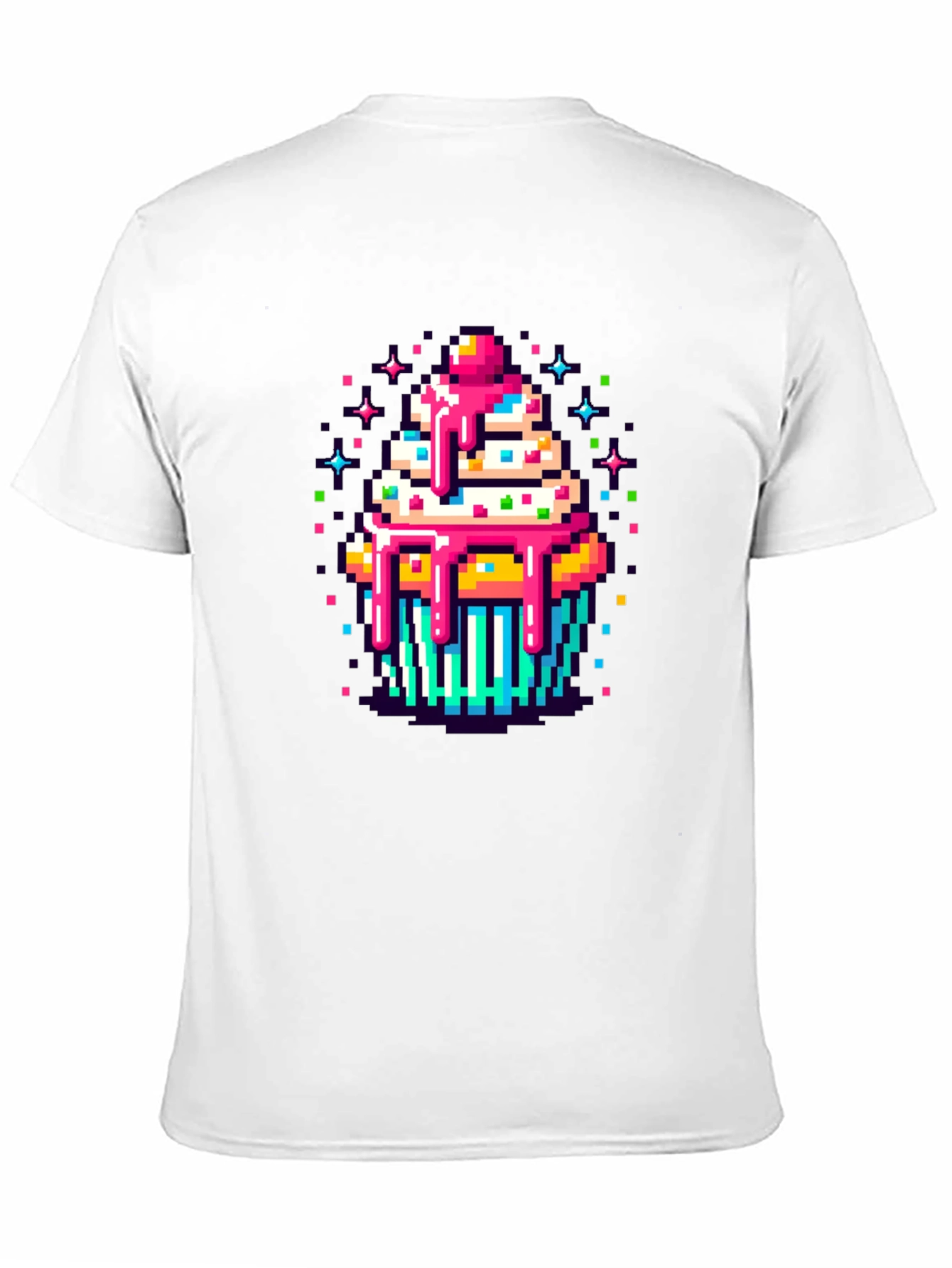 Pixel Art Cupcake Graphic Tee - Sweet Style!