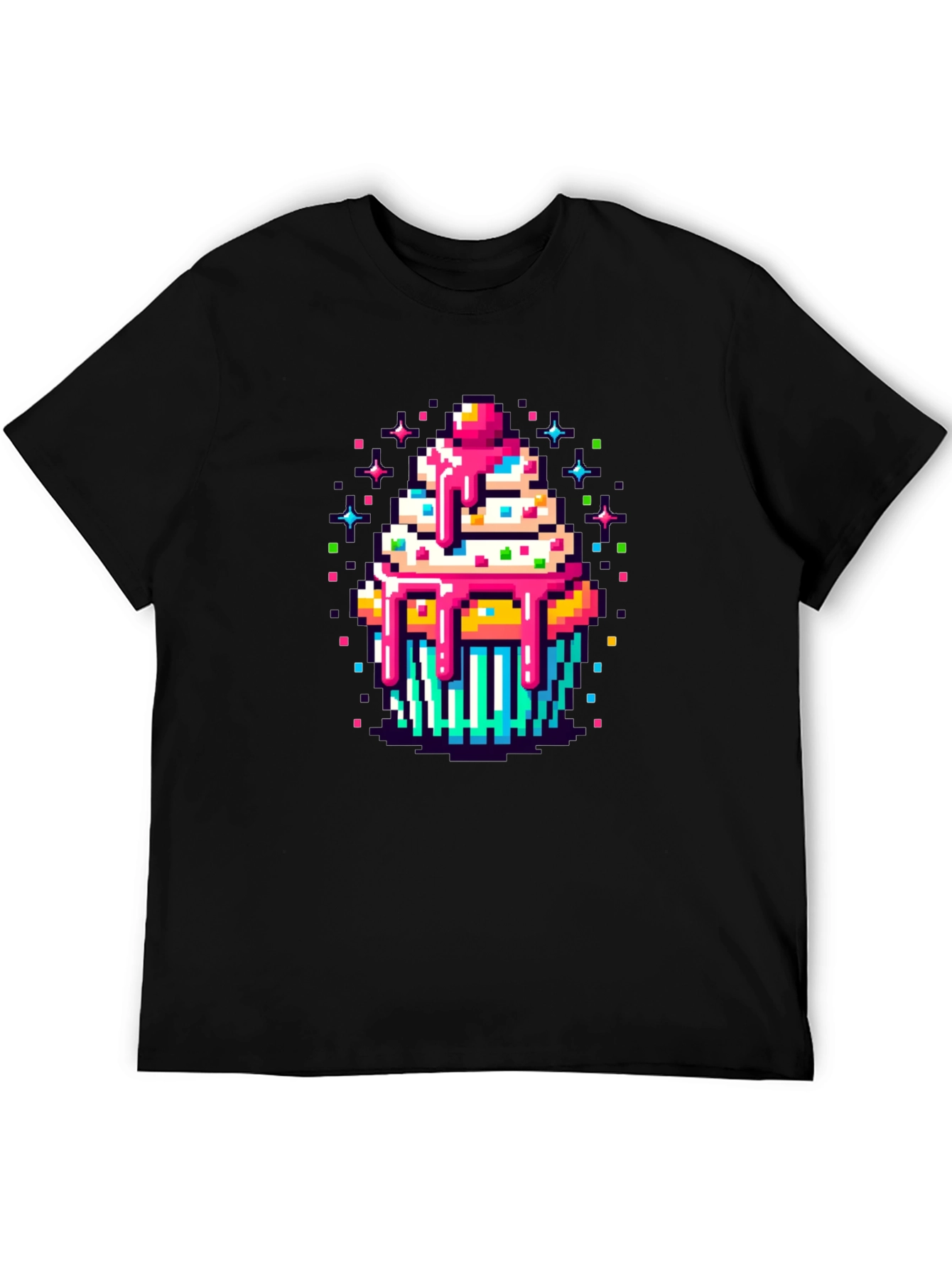 Pixel Art Cupcake Graphic Tee - Sweet Style!