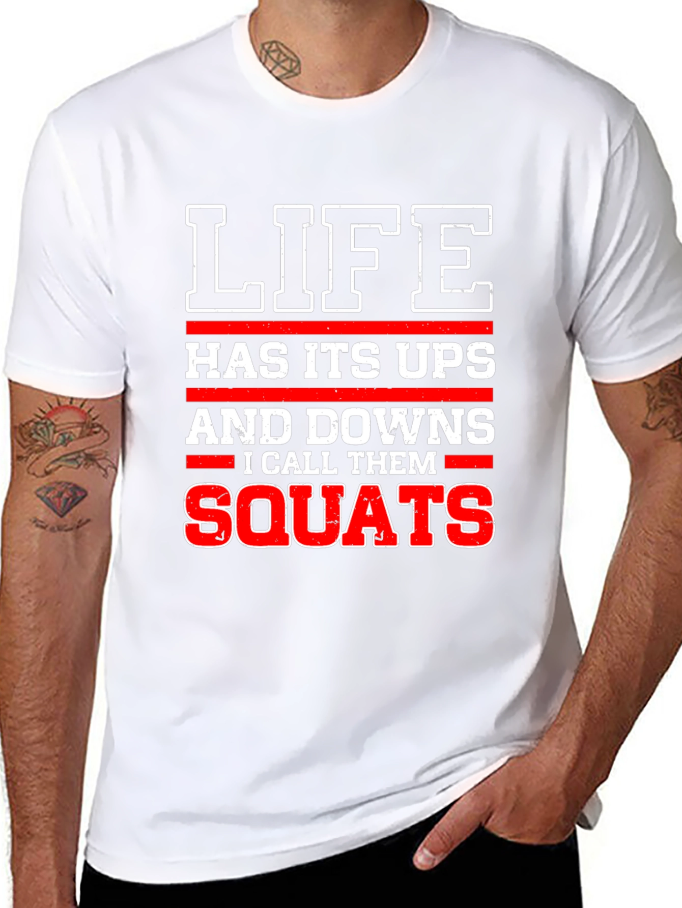 Life Squats T-Shirt - Funny Gym Workout Tee