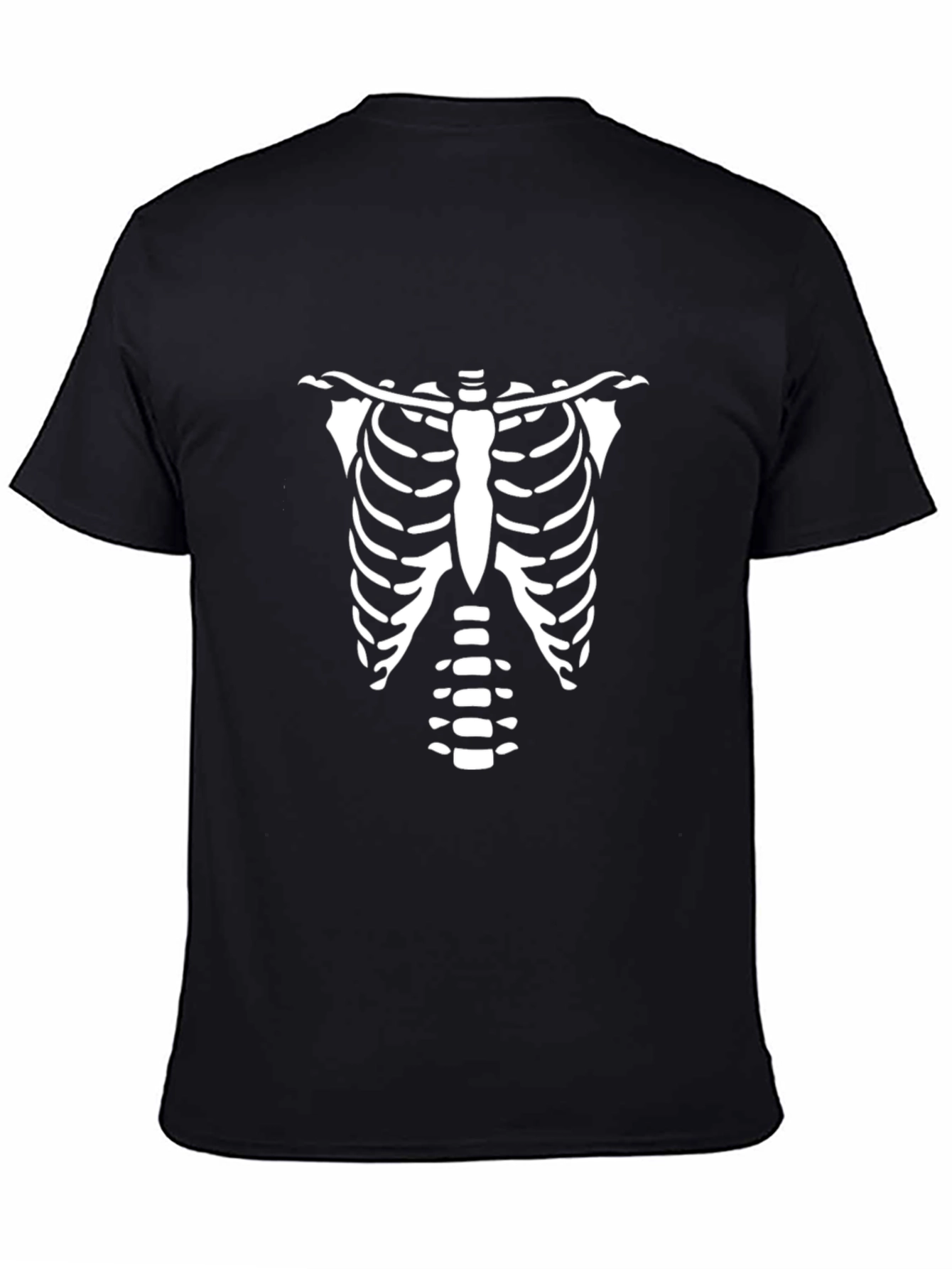 Skeleton Rib Cage Graphic Tee - Black