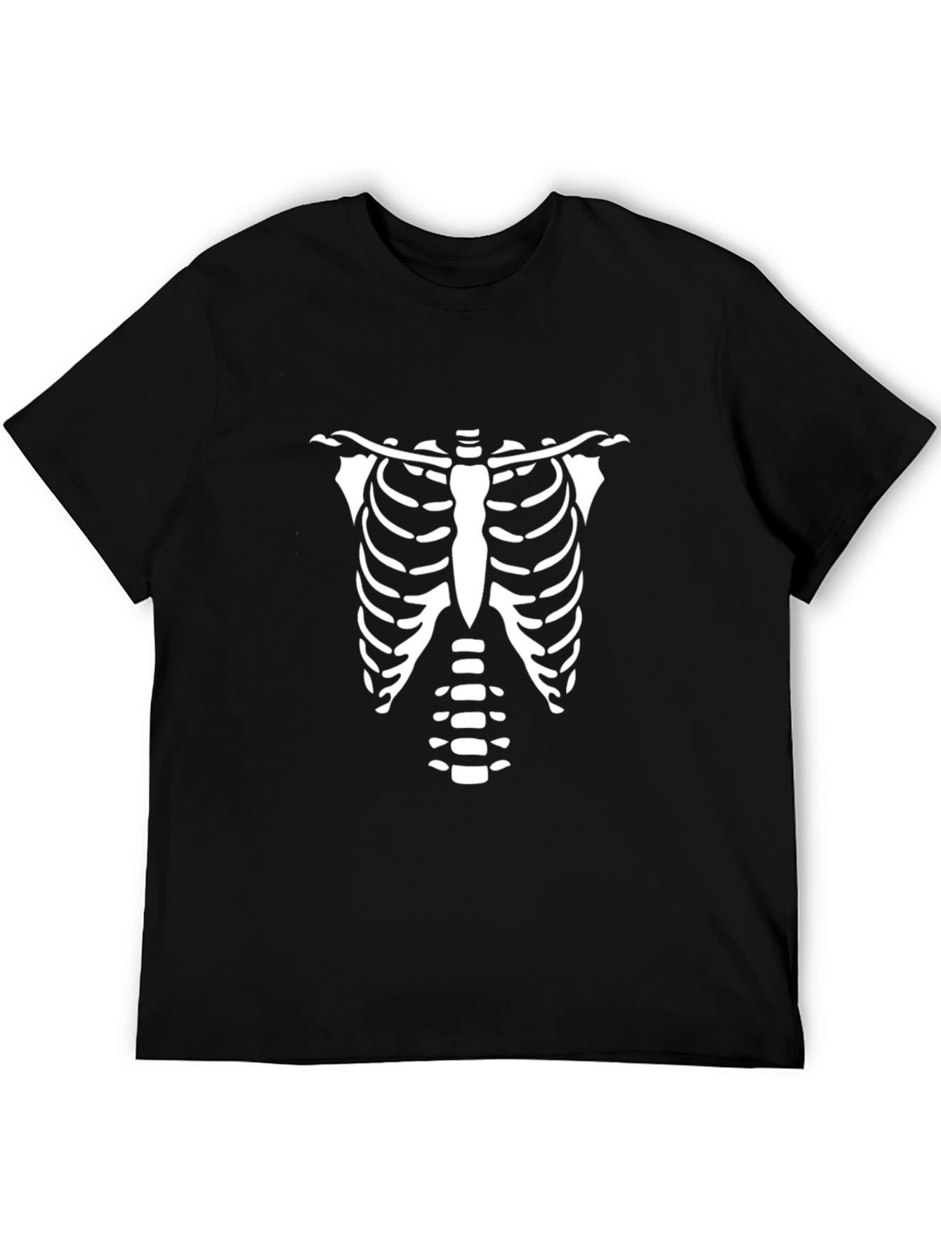 Skeleton Rib Cage Graphic Tee - Black