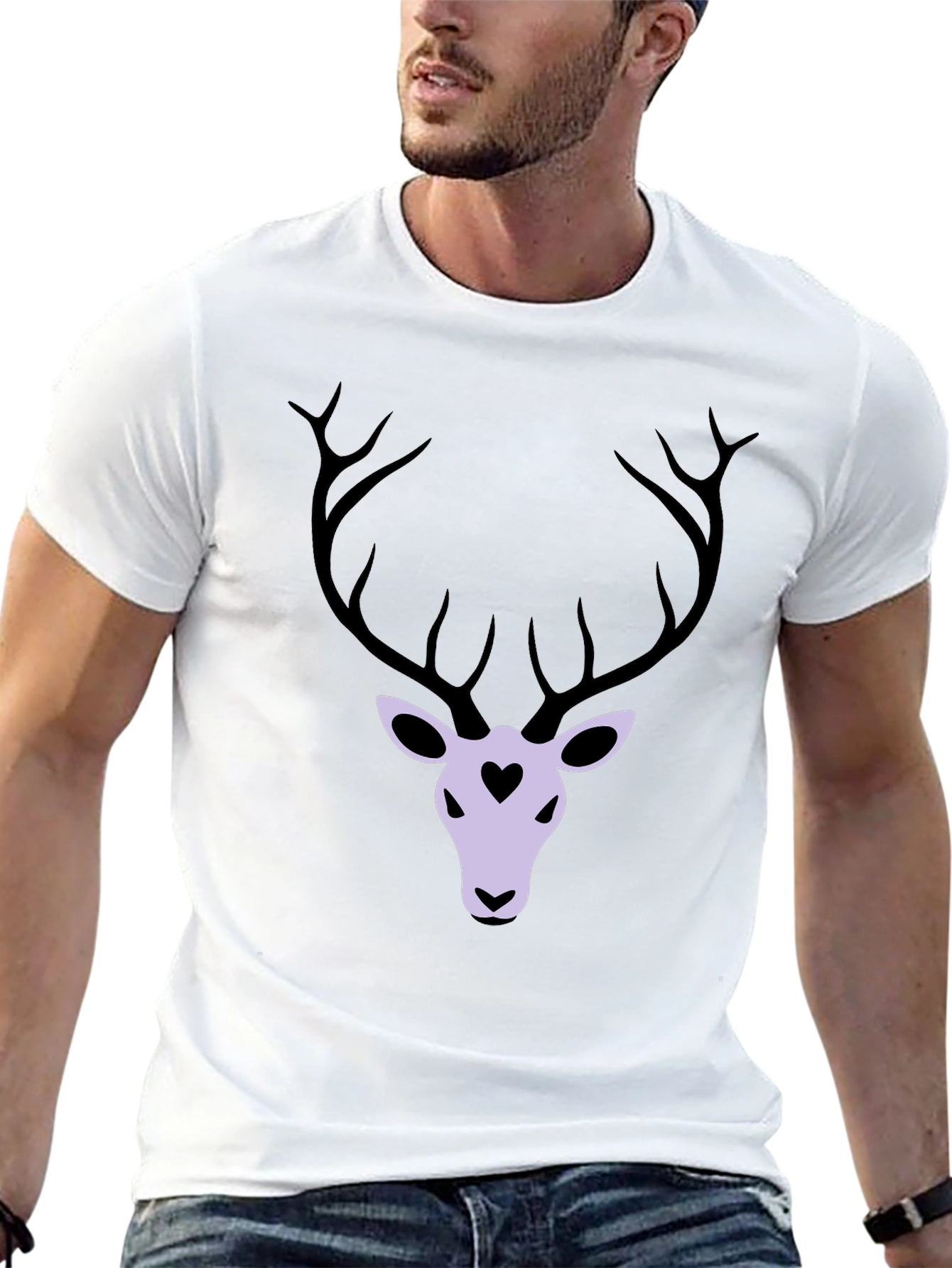 Deer Heart Graphic T-Shirt - Black