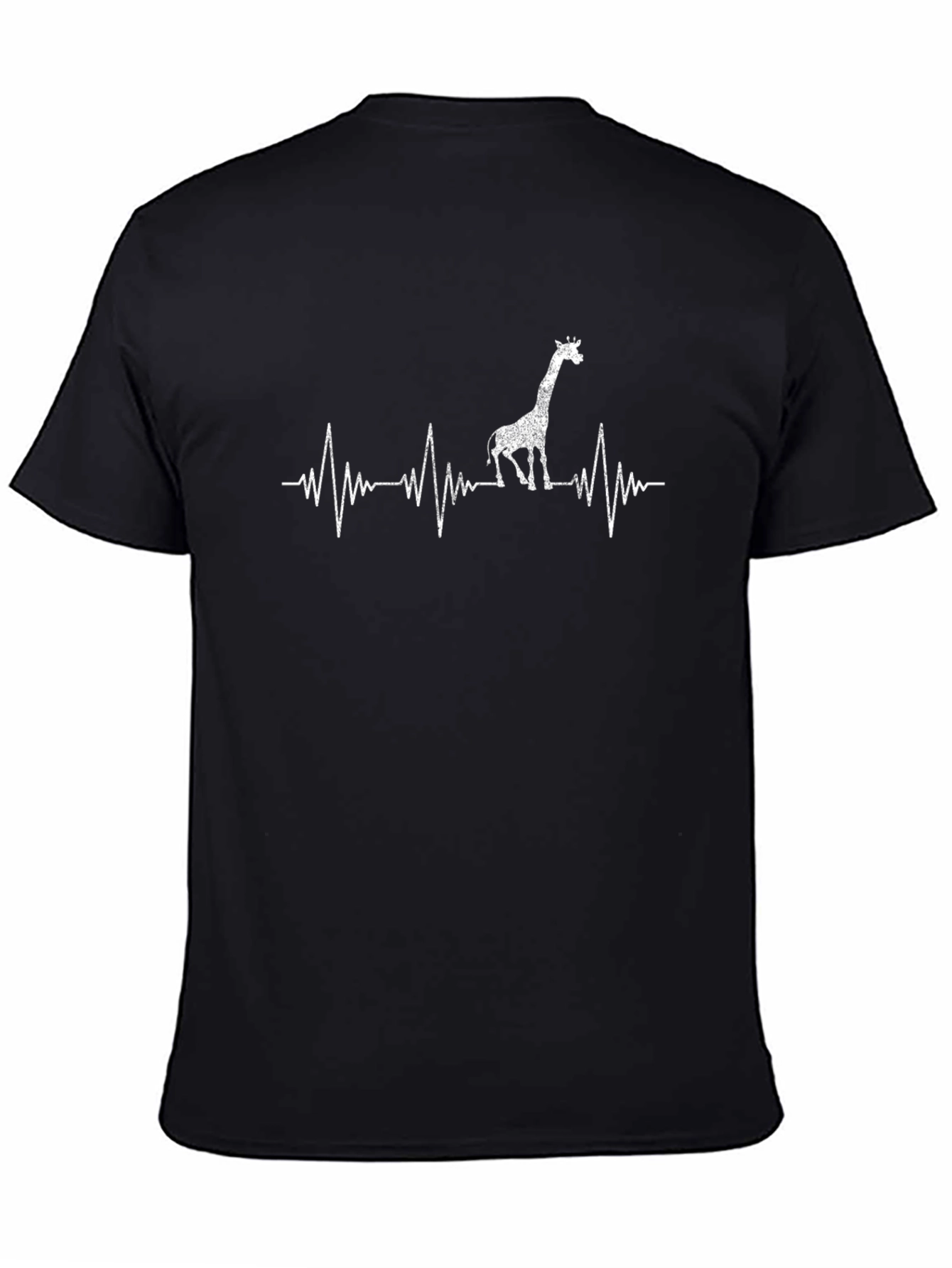 Giraffe Heartbeat Graphic Tee - Novelty Animal Shirt
