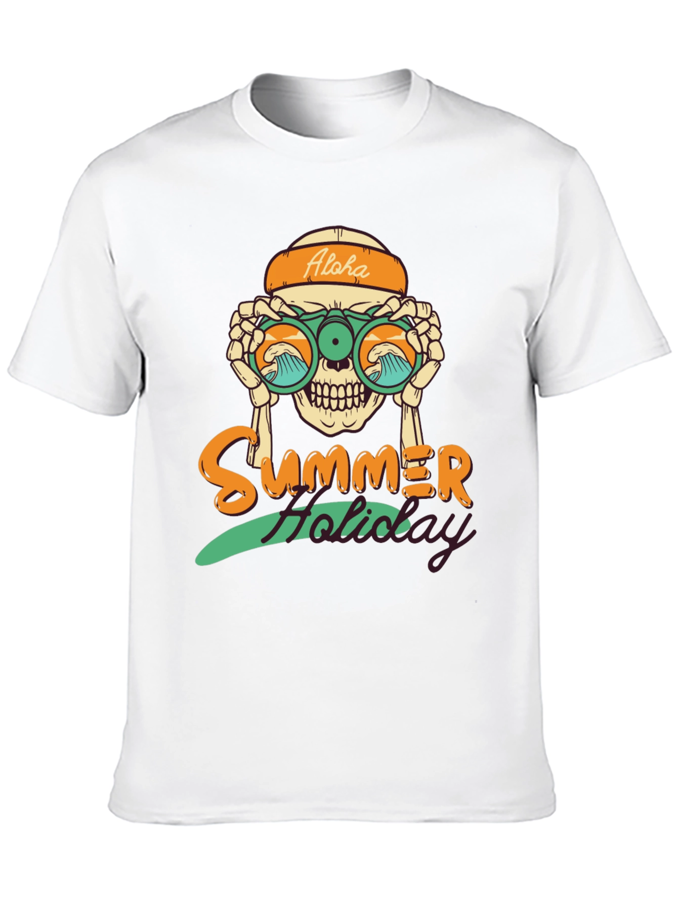 Summer Holiday Skull Graphic T-Shirt