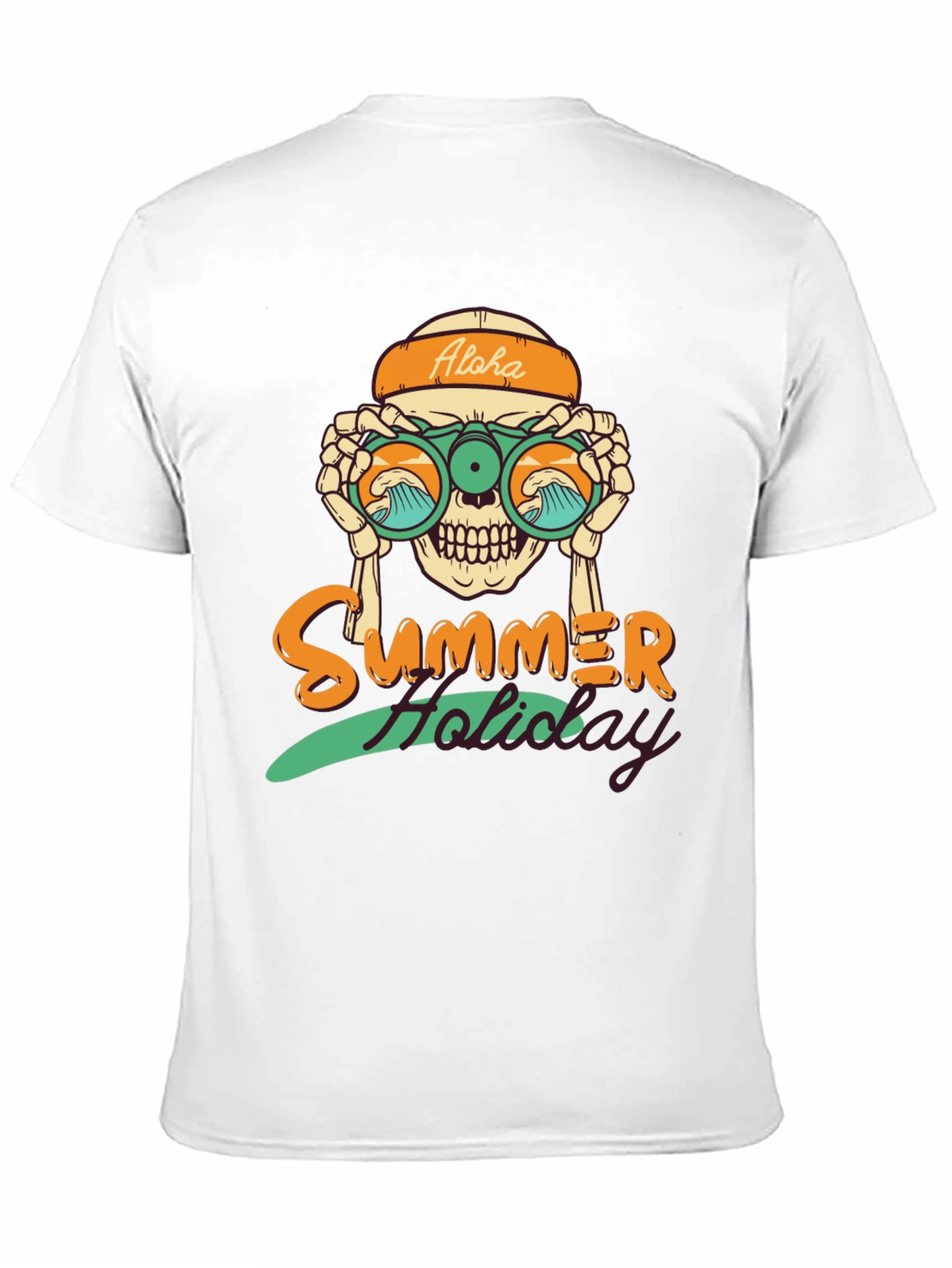 Summer Holiday Skull Graphic T-Shirt