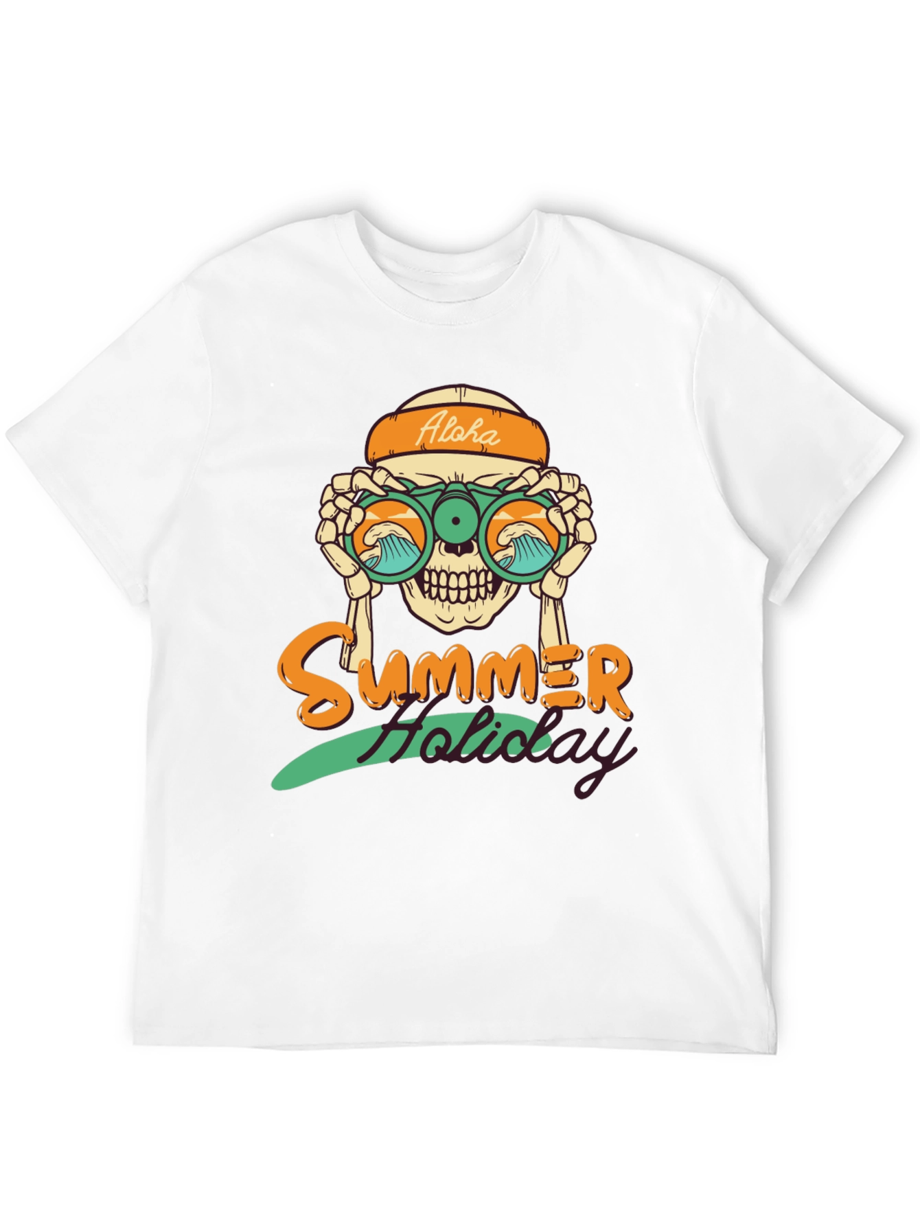 Summer Holiday Skull Graphic T-Shirt