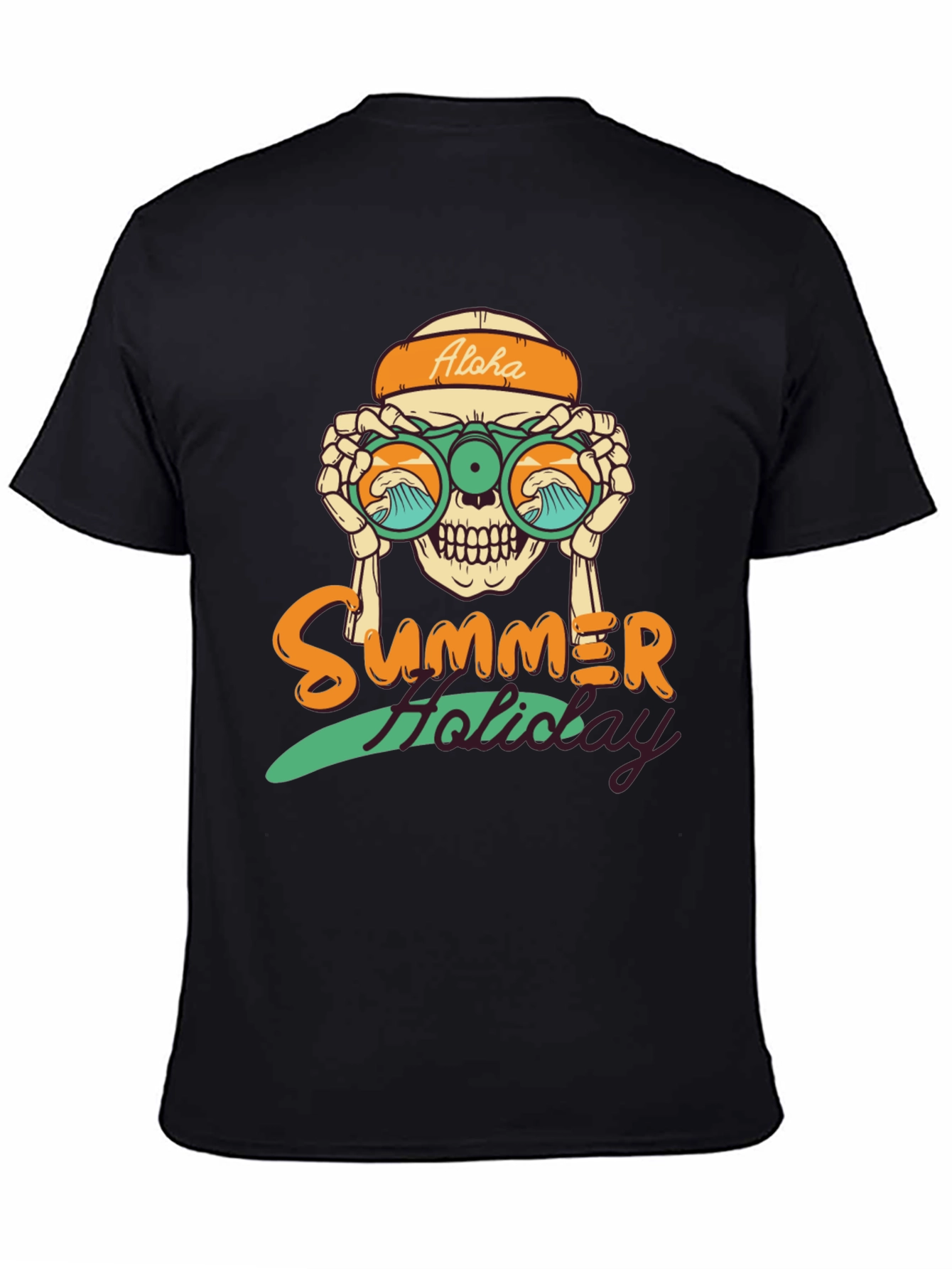 Summer Holiday Skull Graphic T-Shirt
