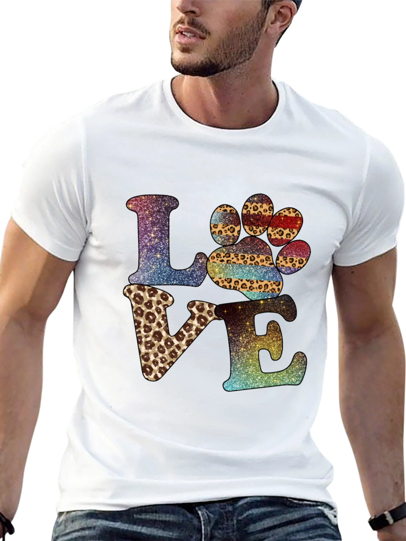 LOVE Paw Print Graphic T-Shirt