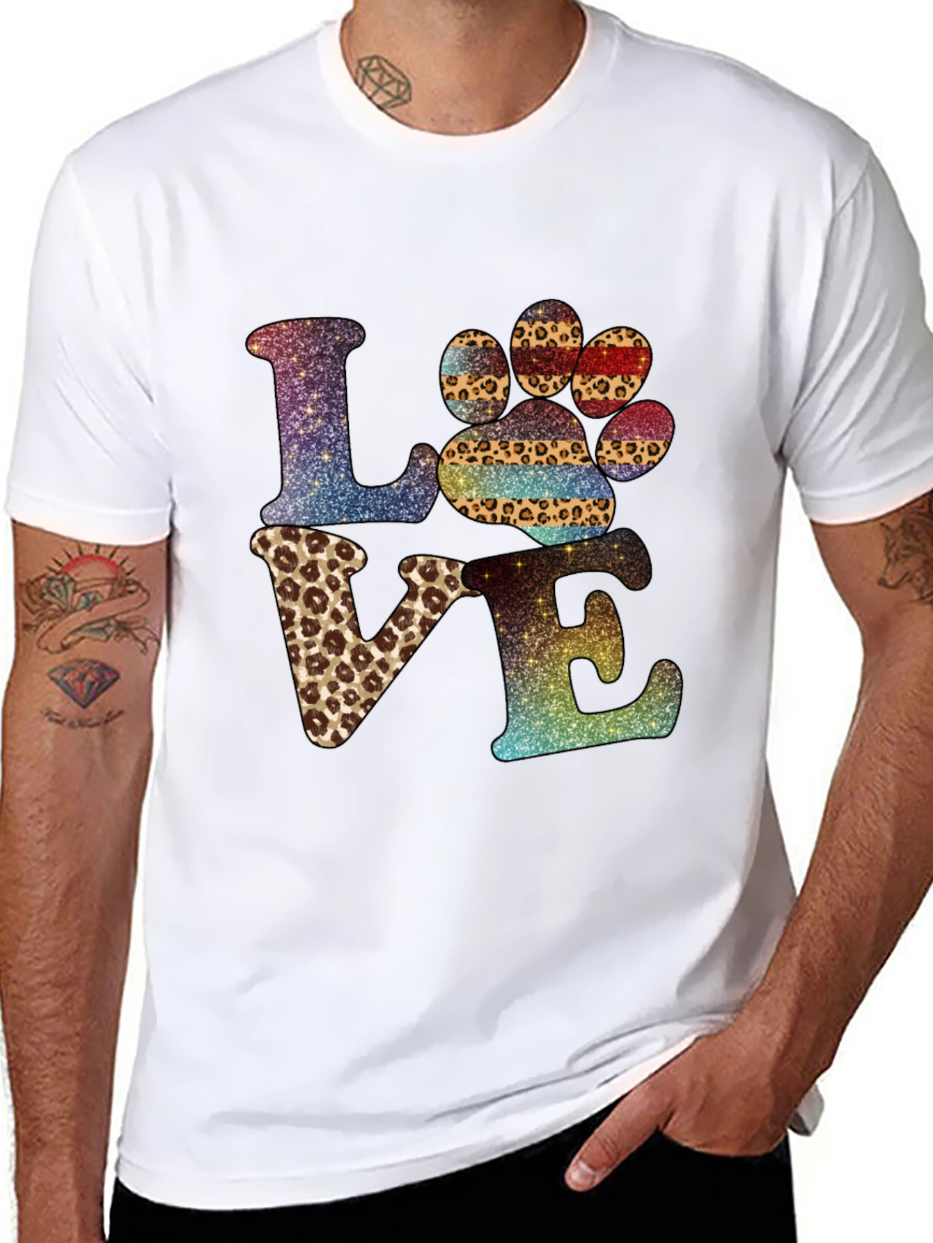 LOVE Paw Print Graphic T-Shirt