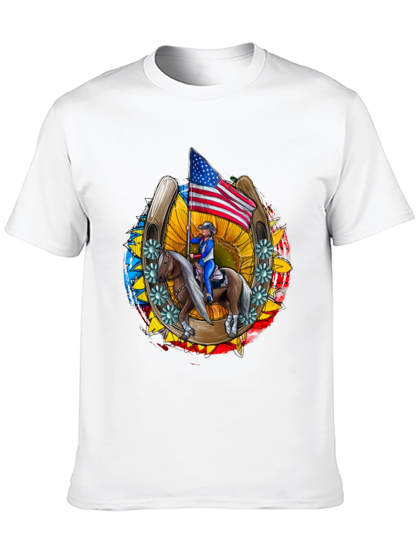 Patriotic Horse Rider Graphic Tee