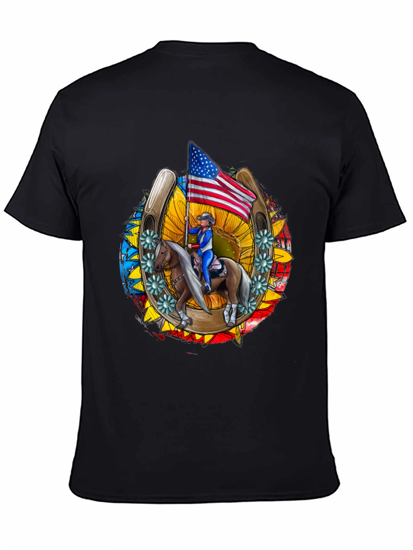 Patriotic Horse Rider Graphic Tee