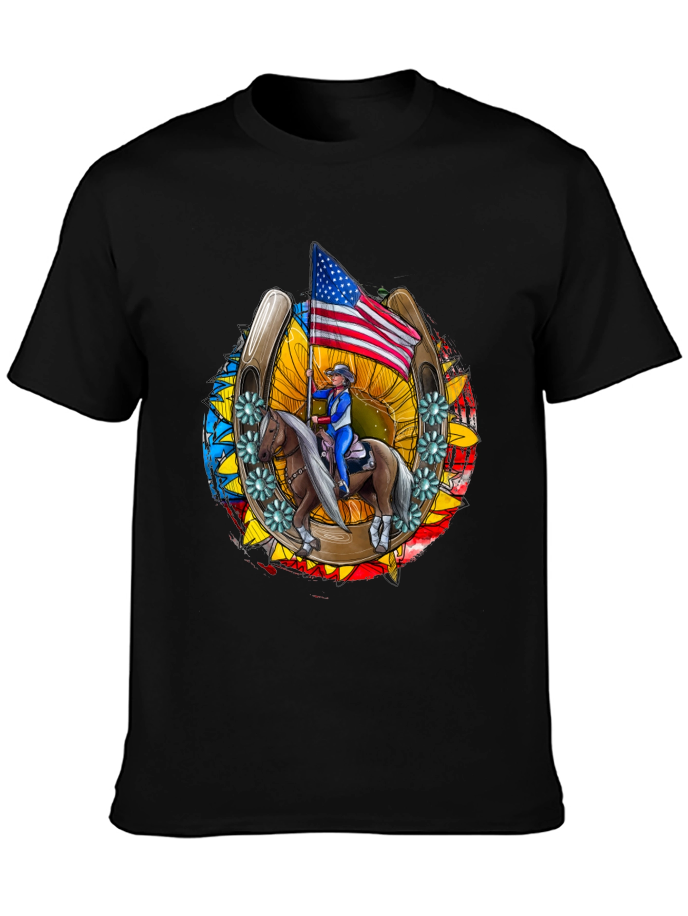 Patriotic Horse Rider Graphic Tee