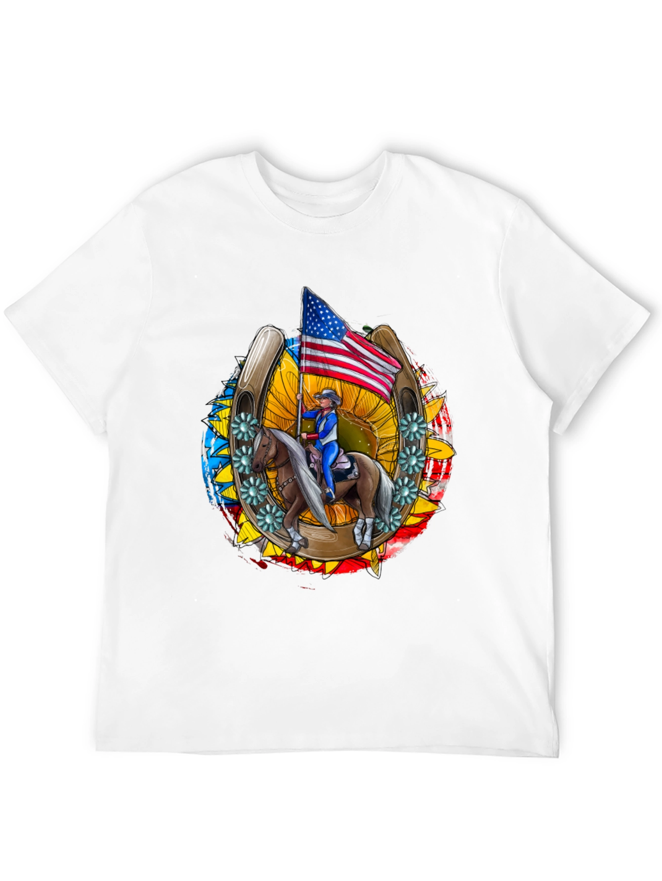 Patriotic Horse Rider Graphic Tee