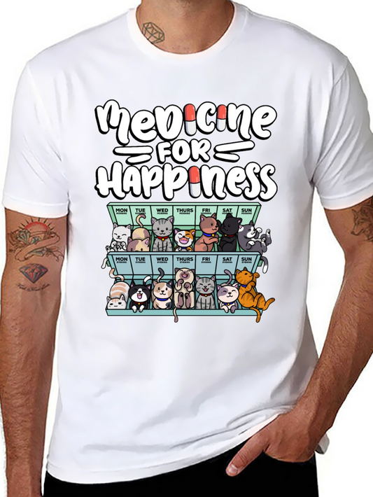 Medicine for Happiness Cat T-Shirt