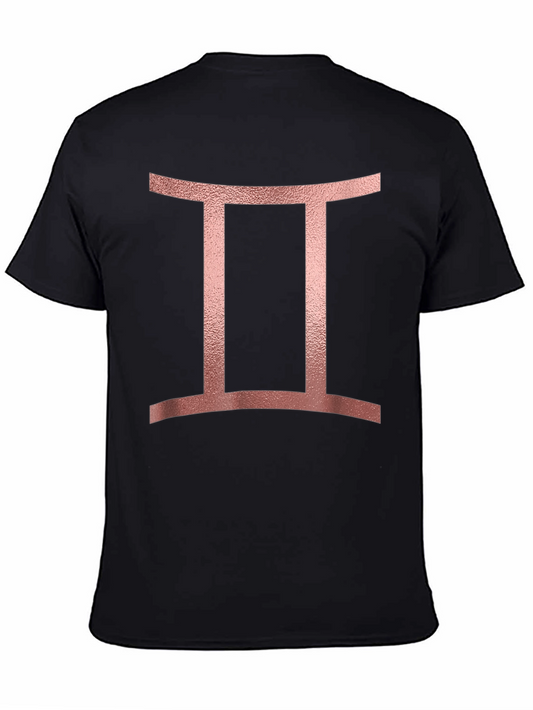 Gemini Zodiac Sign T-Shirt - Black Tee