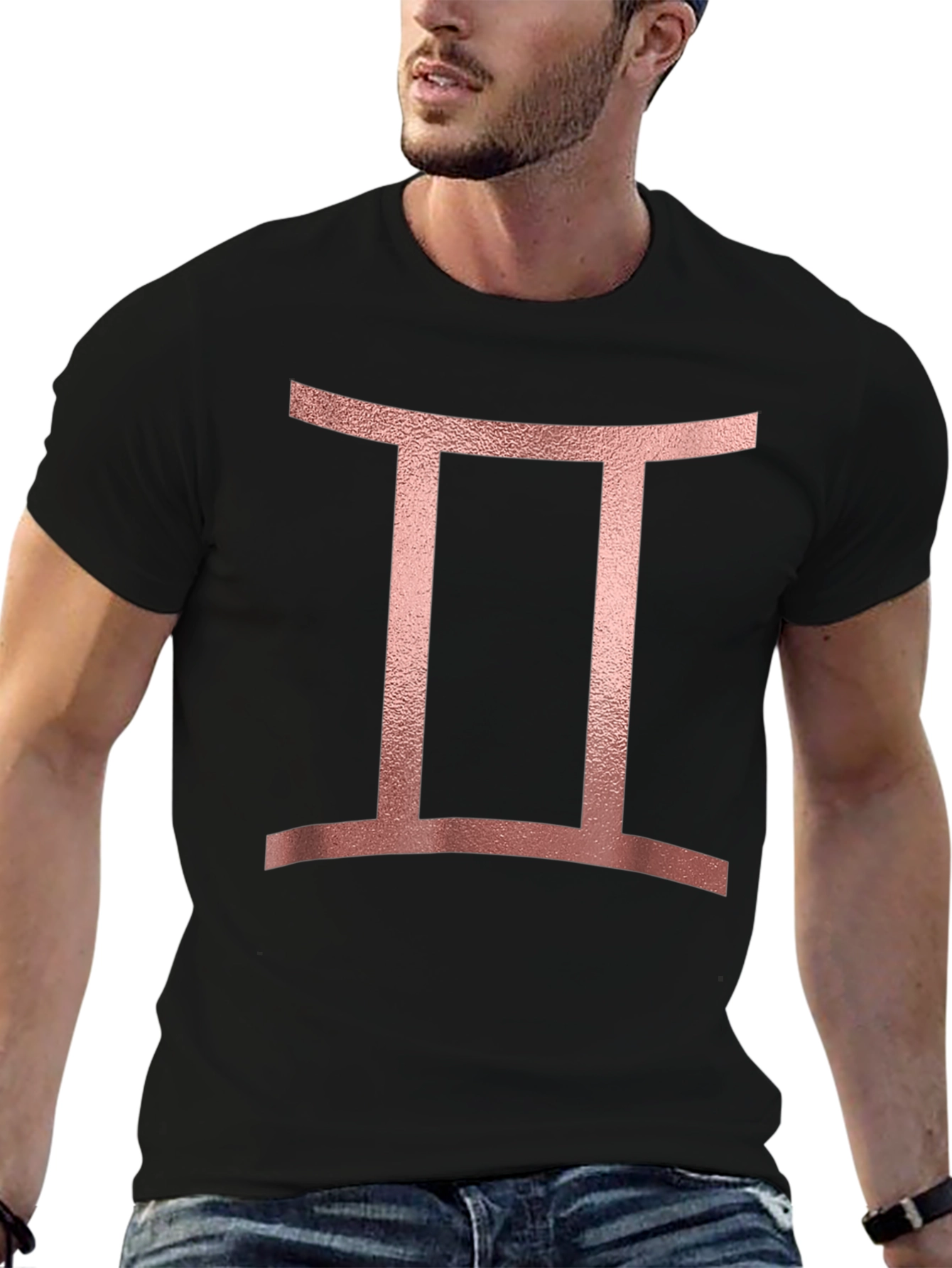 Gemini Zodiac Sign T-Shirt - Black Tee