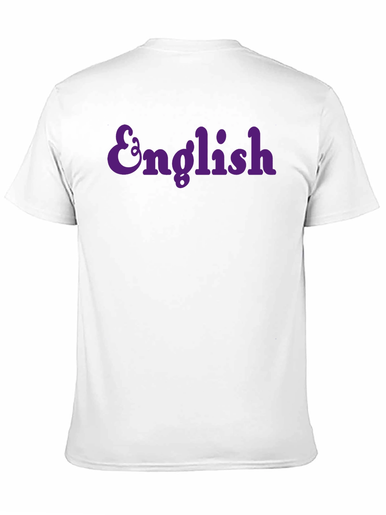 English Purple Text Graphic T-Shirt