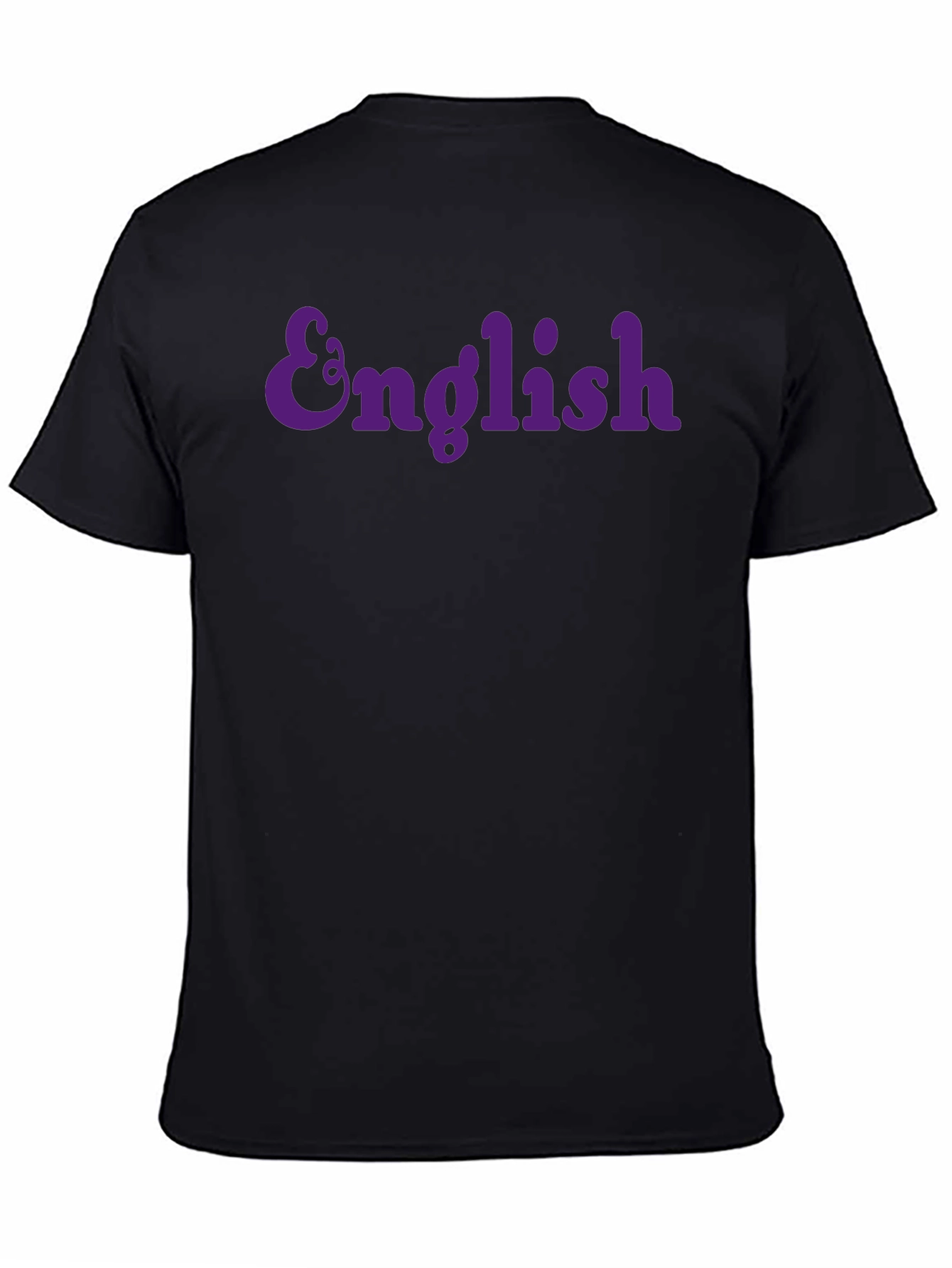 English Purple Text Graphic T-Shirt