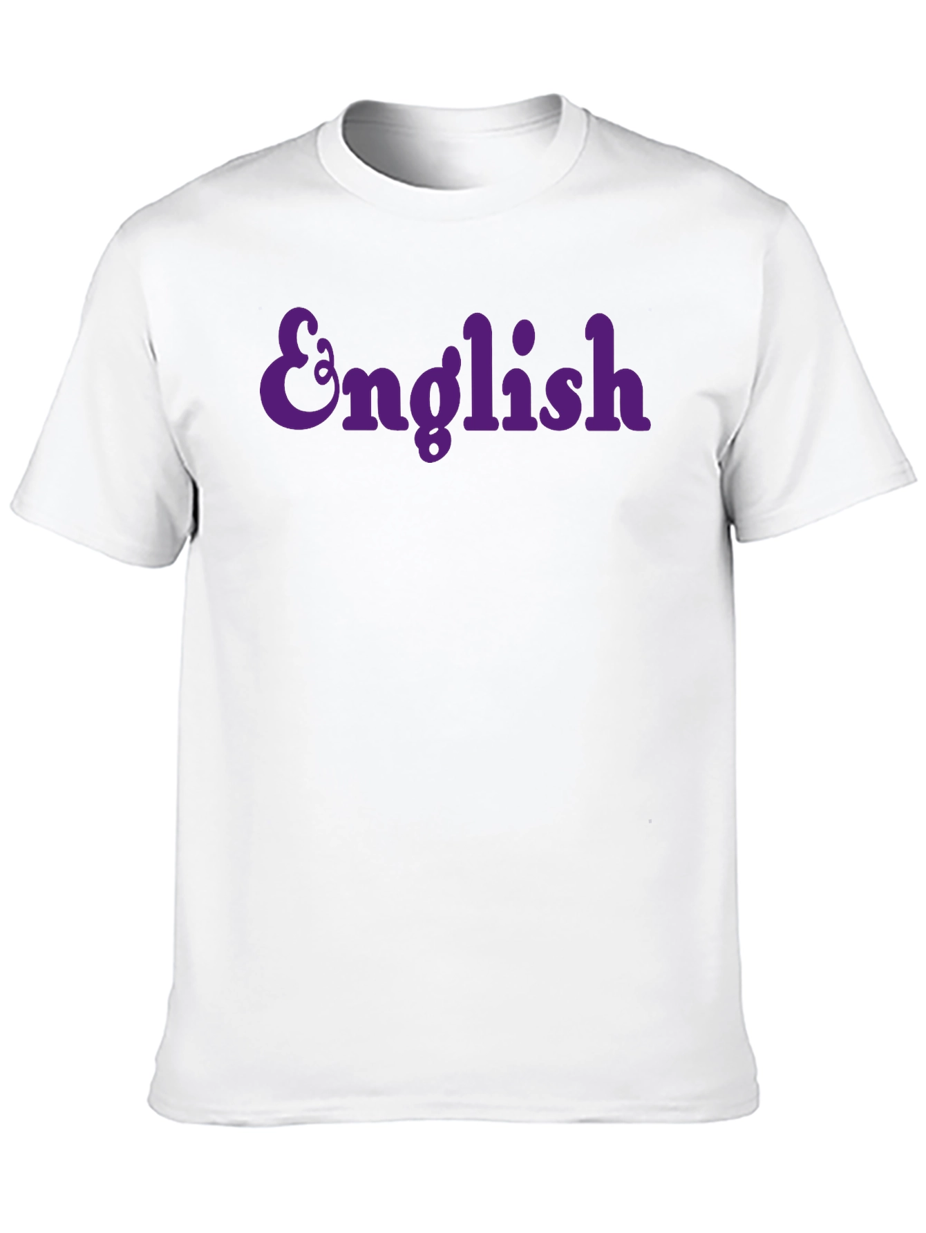 English Purple Text Graphic T-Shirt