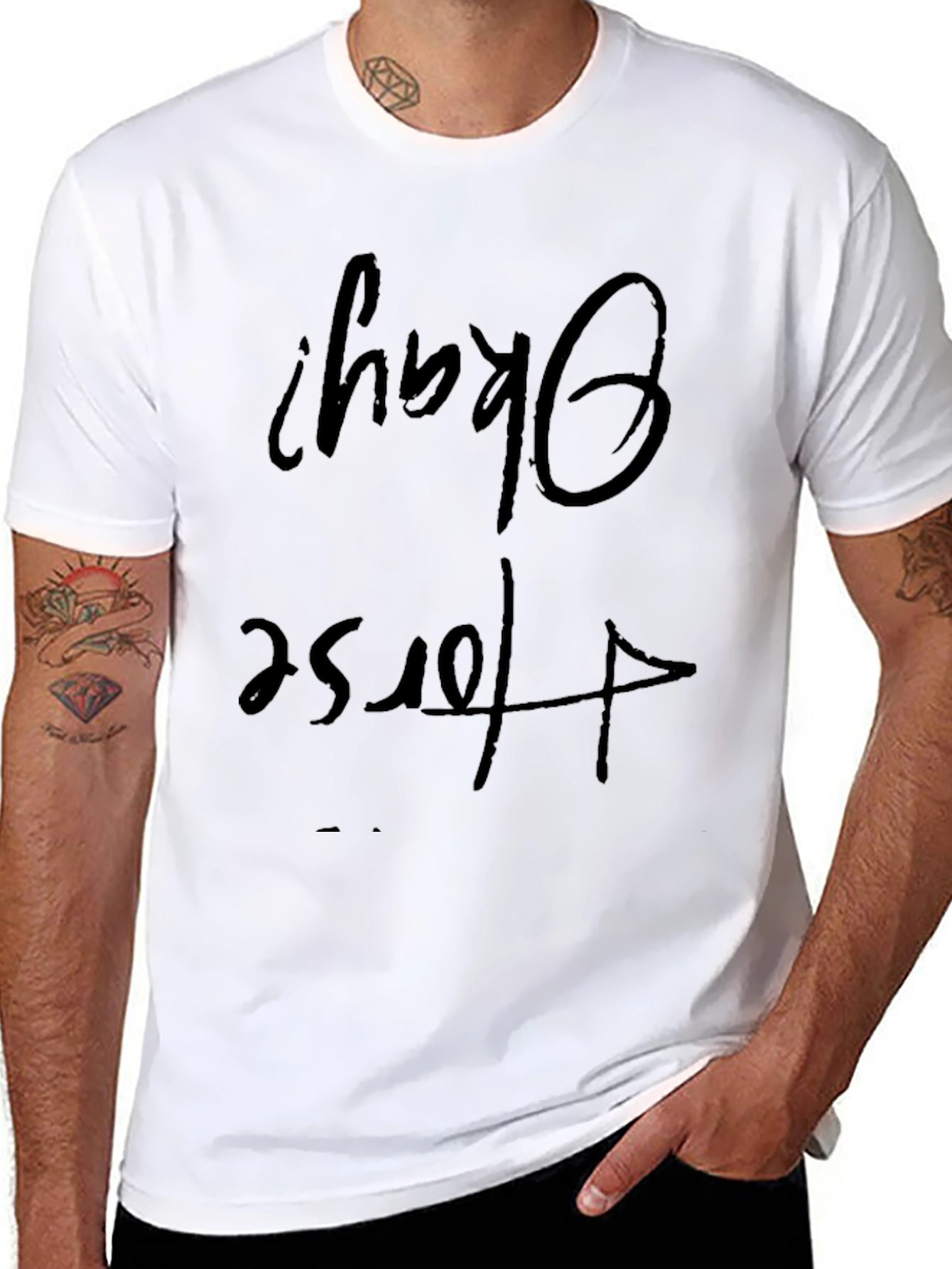 Humorous Okay? For Sure Black Graphic Tee
