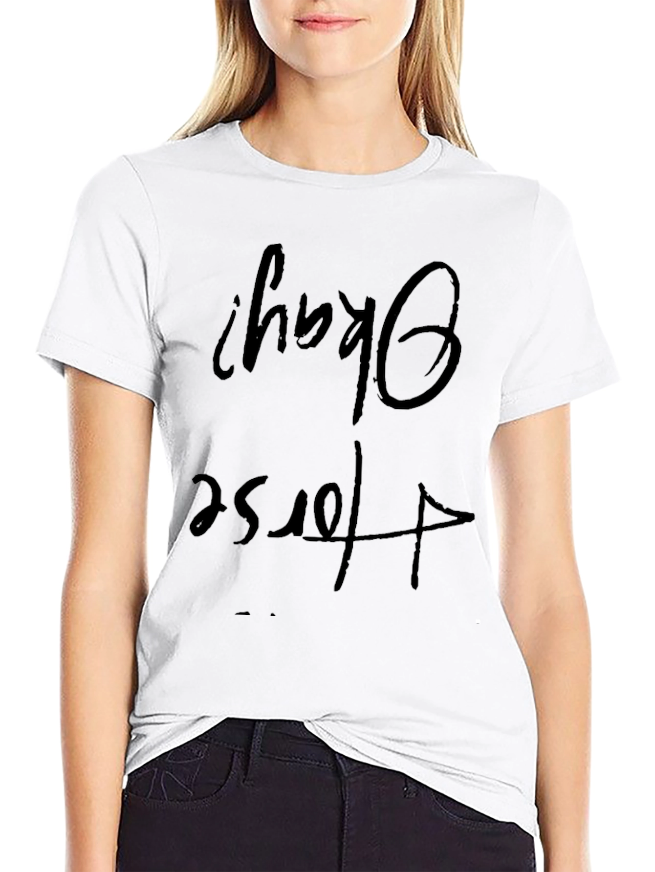 Humorous Okay? For Sure Black Graphic Tee