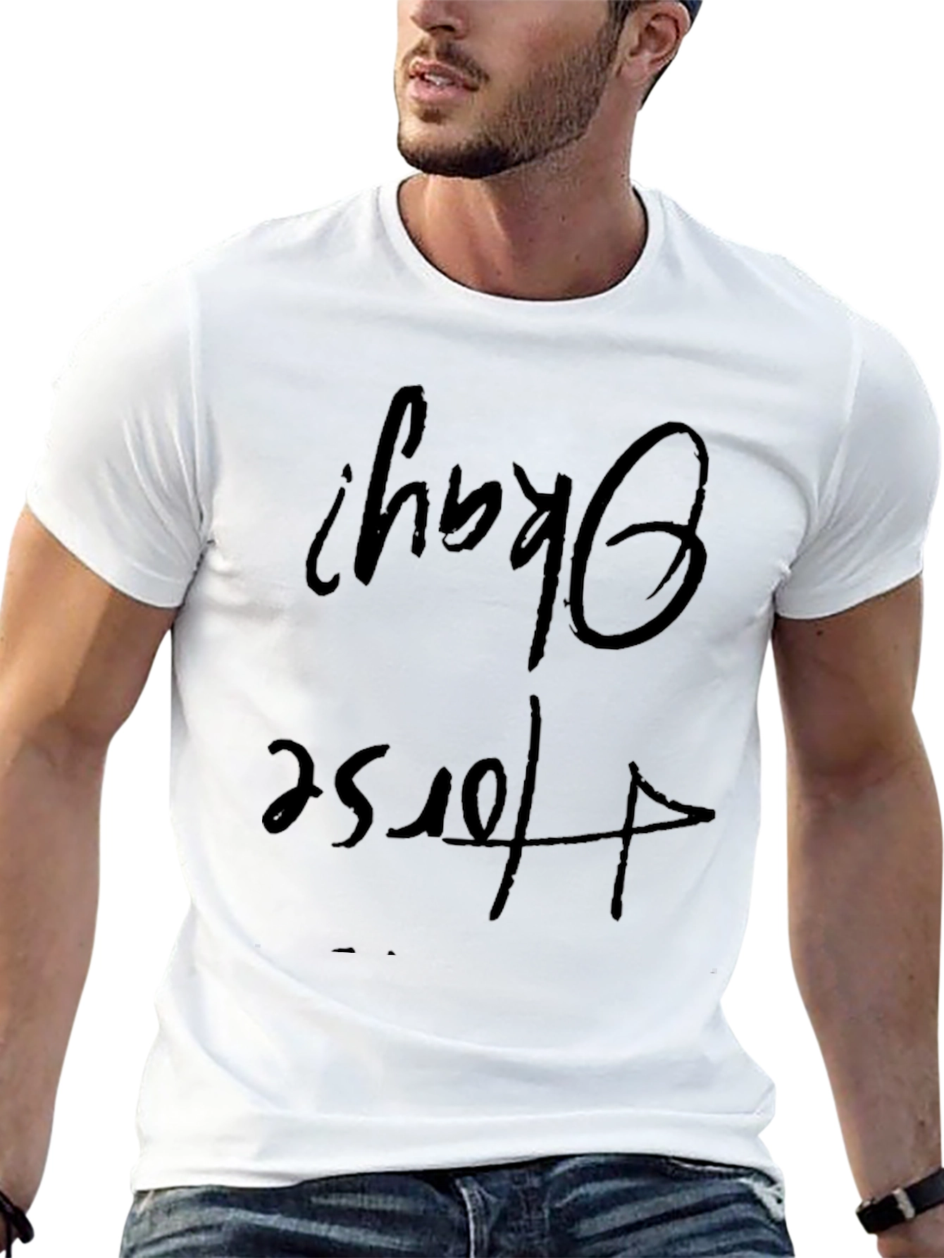 Humorous Okay? For Sure Black Graphic Tee