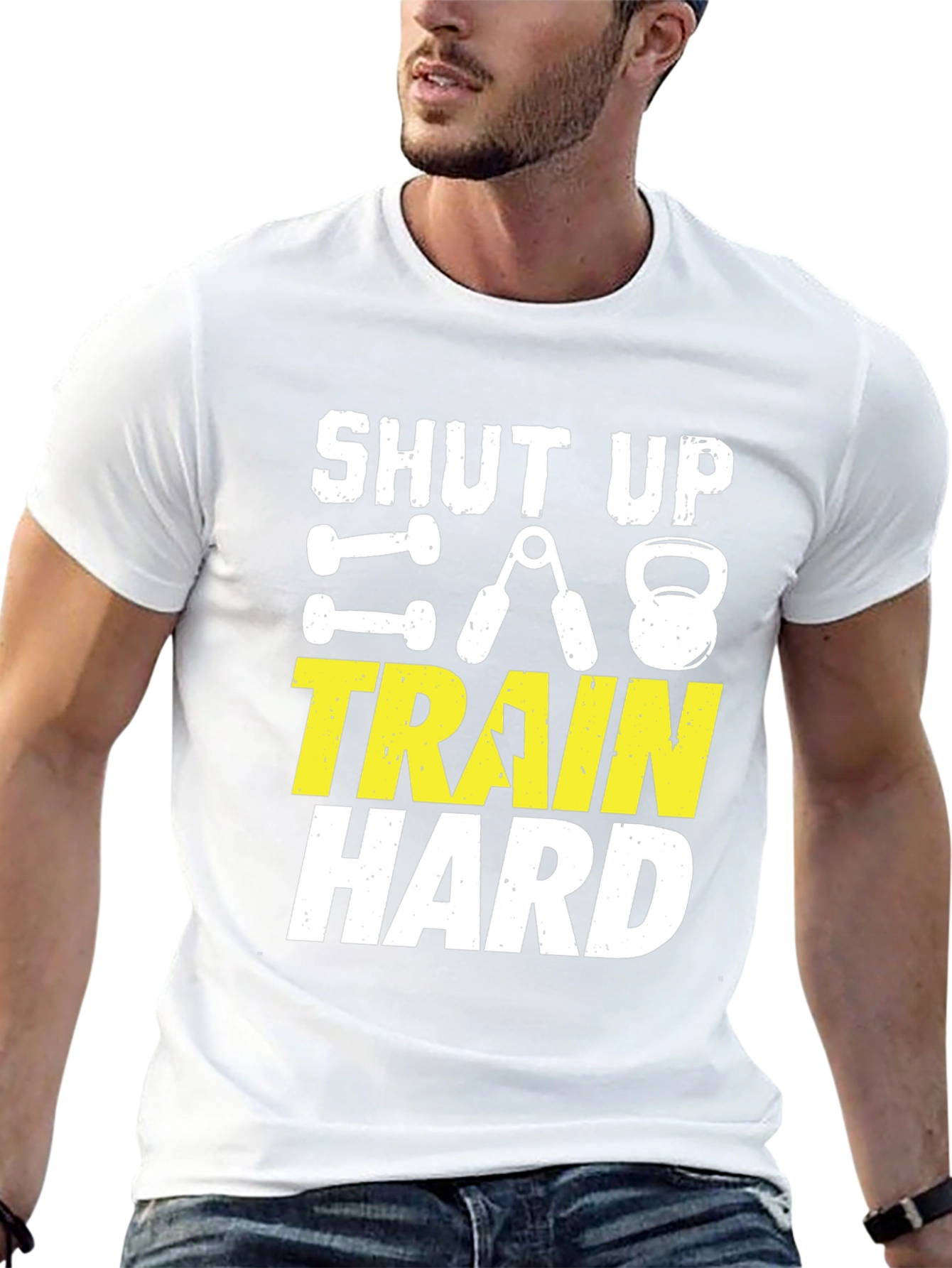 Shut Up Train Hard Black Graphic Tee
