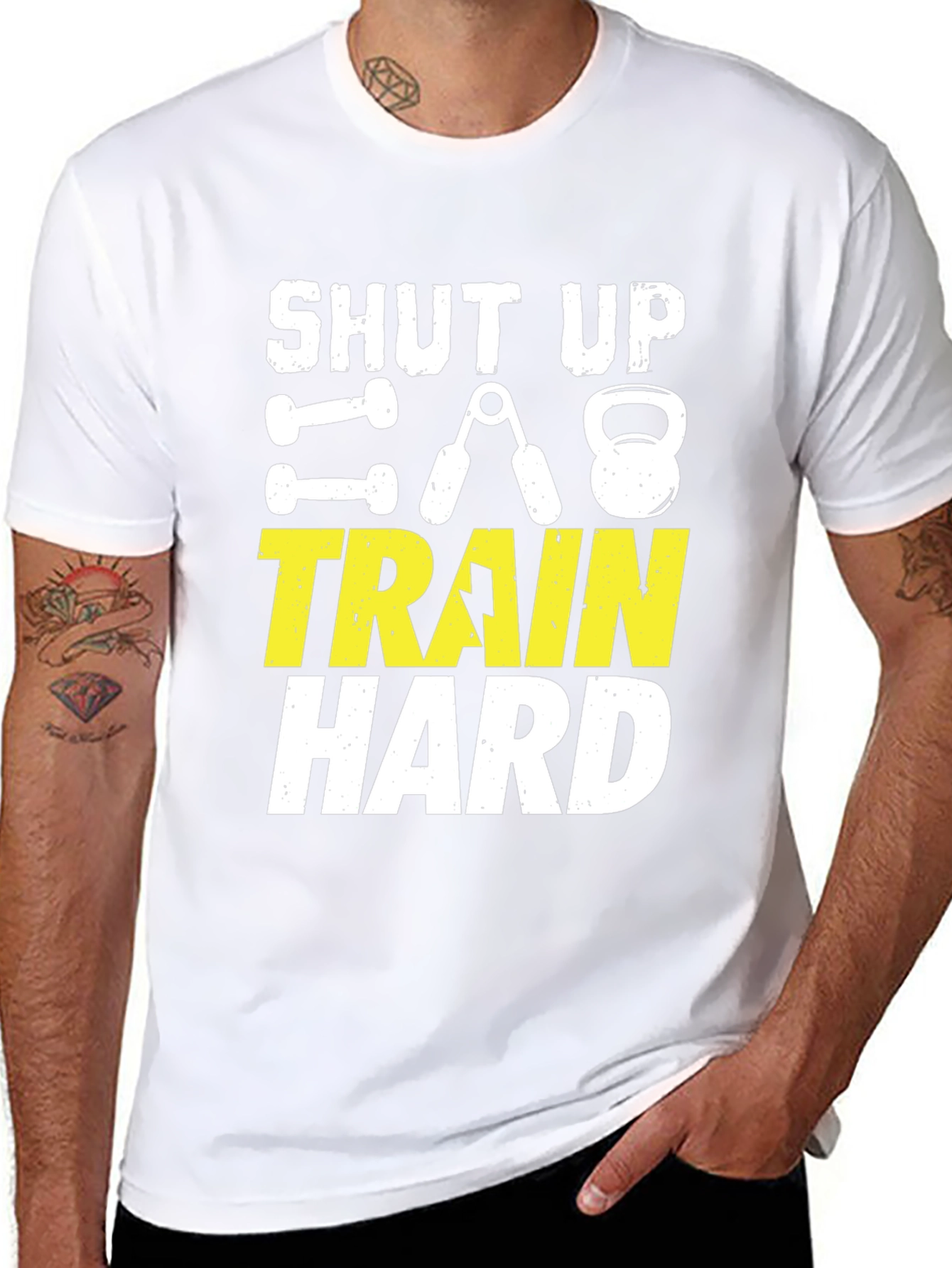 Shut Up Train Hard Black Graphic Tee