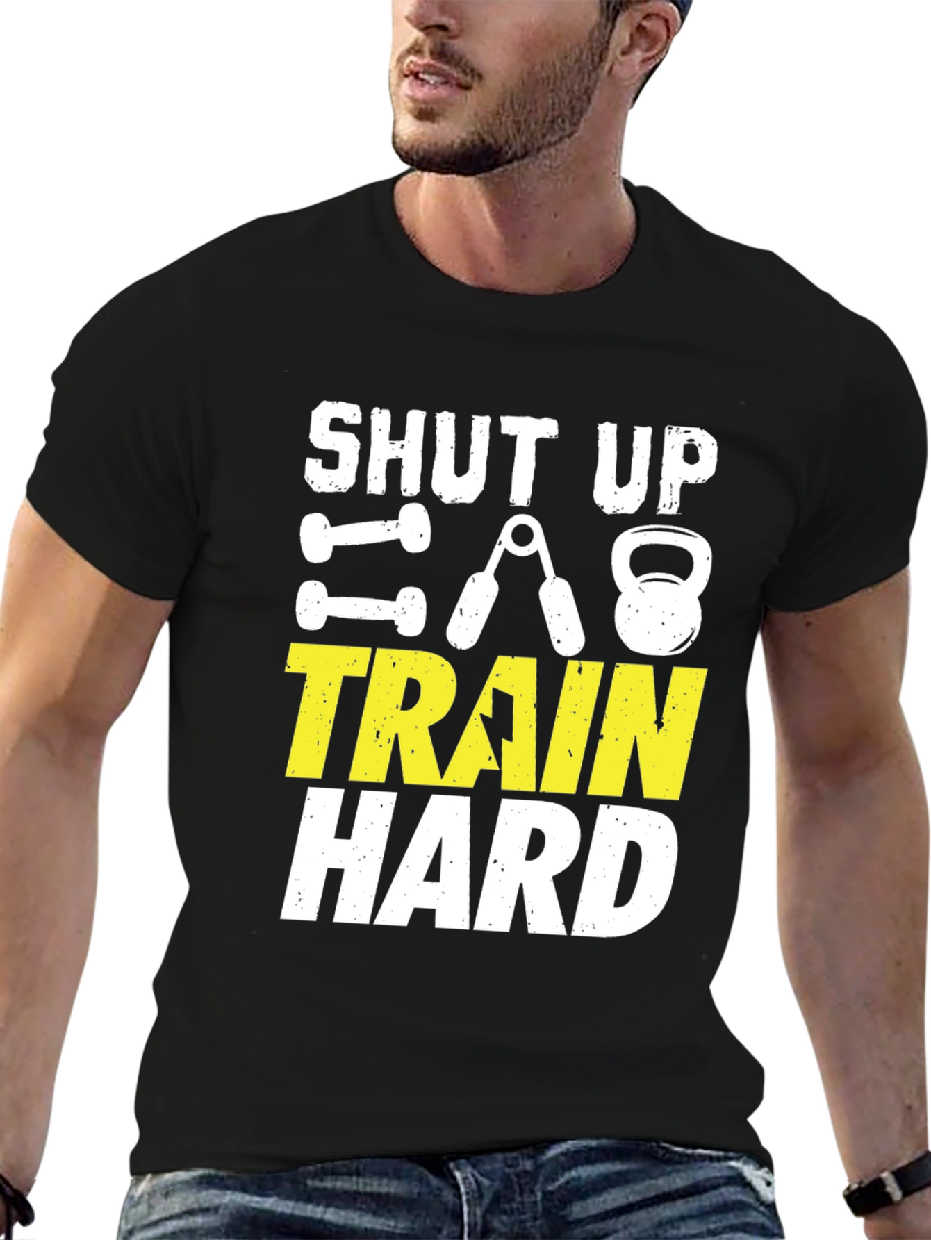 Shut Up Train Hard Black Graphic Tee