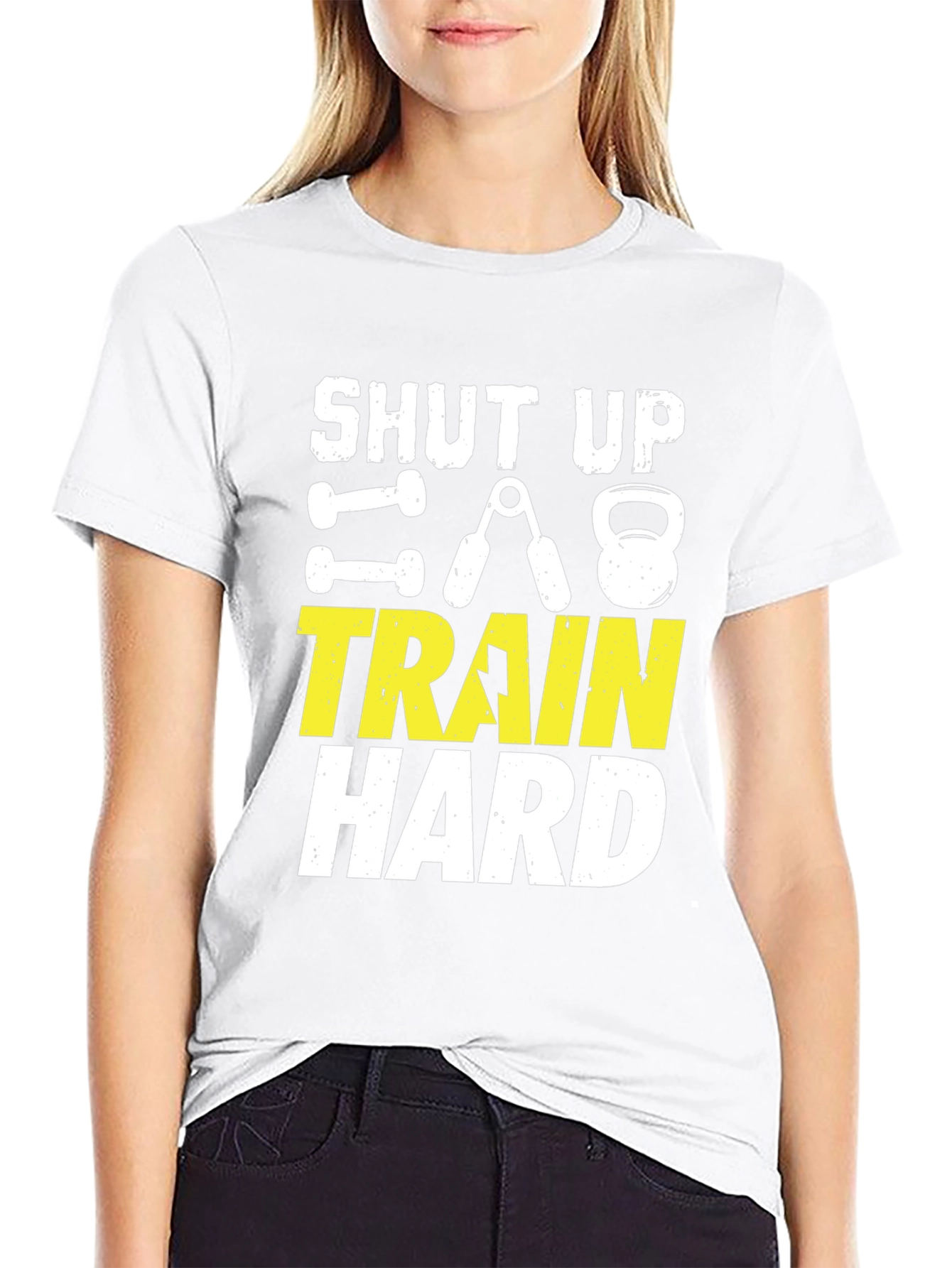 Shut Up Train Hard Black Graphic Tee