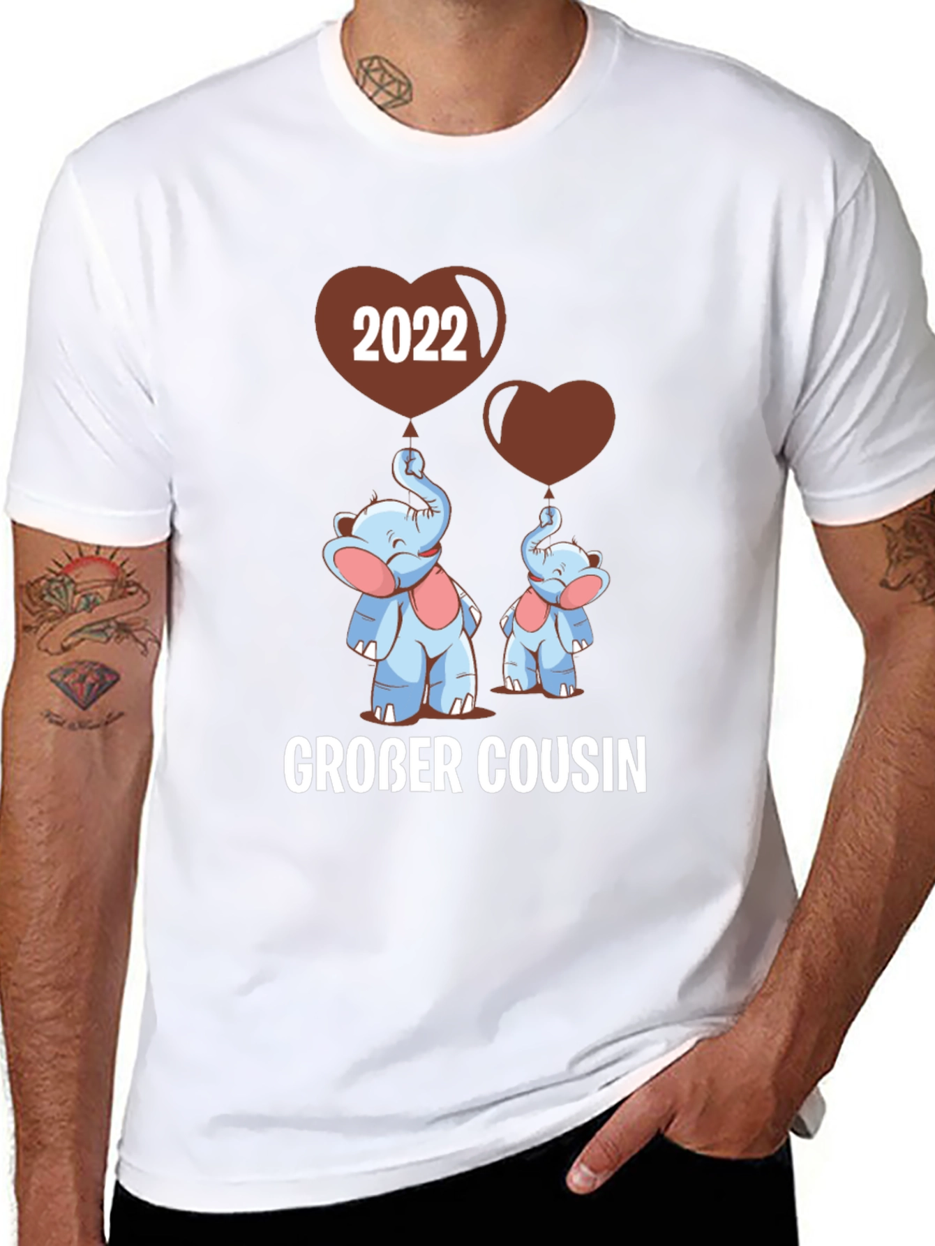 Großer Cousin T-Shirt - Matching Elephant Family Tee