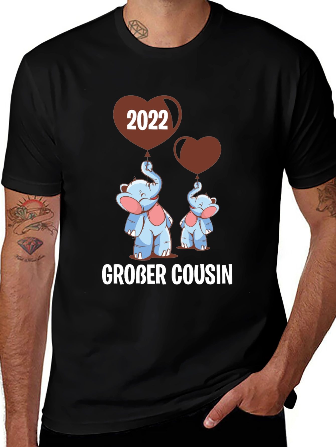 Großer Cousin T-Shirt - Matching Elephant Family Tee