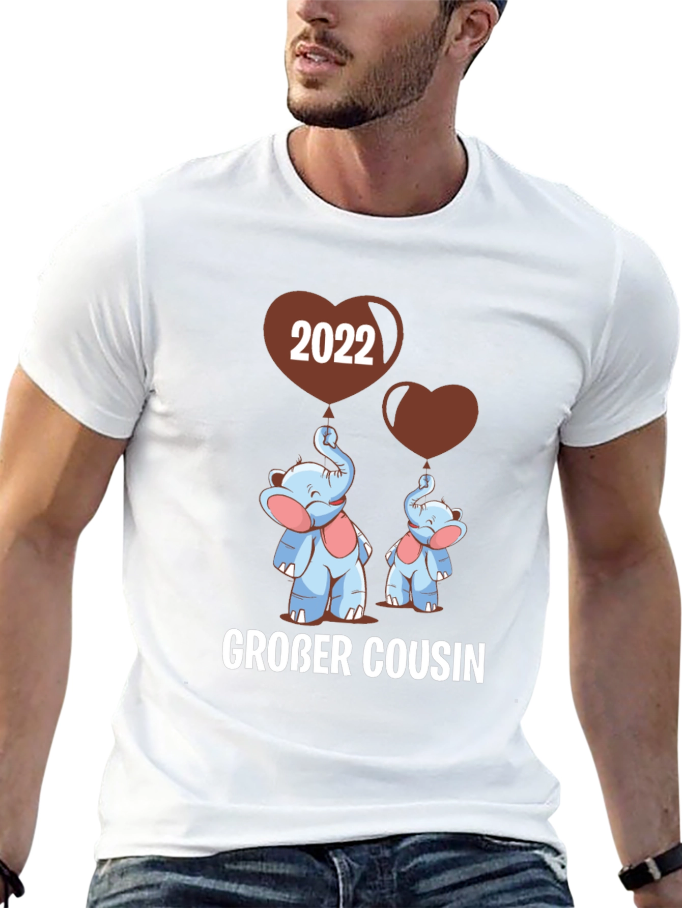 Großer Cousin T-Shirt - Matching Elephant Family Tee