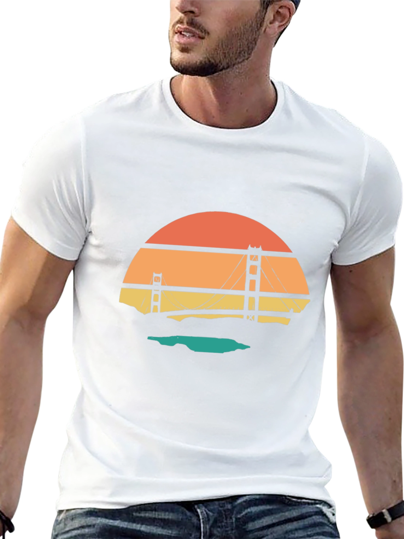 Golden Gate Bridge Retro Graphic Tee