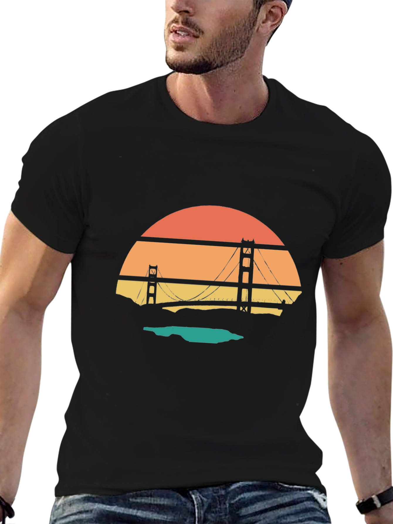 Golden Gate Bridge Retro Graphic Tee
