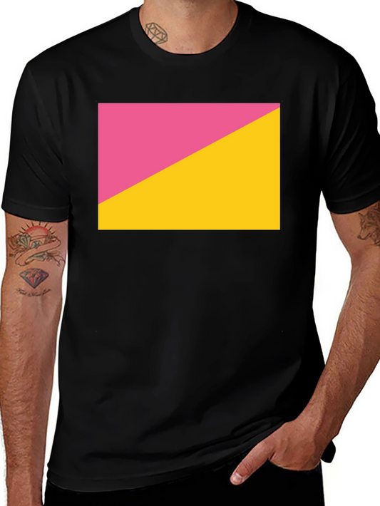 Geometric Color Block Tee - Casual Style