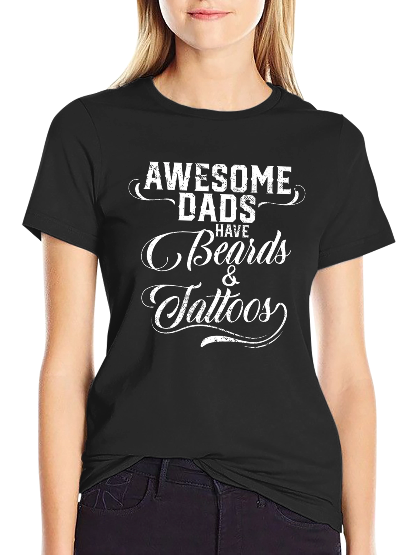 Awesome Dads Beards & Tattoos Graphic T-Shirt